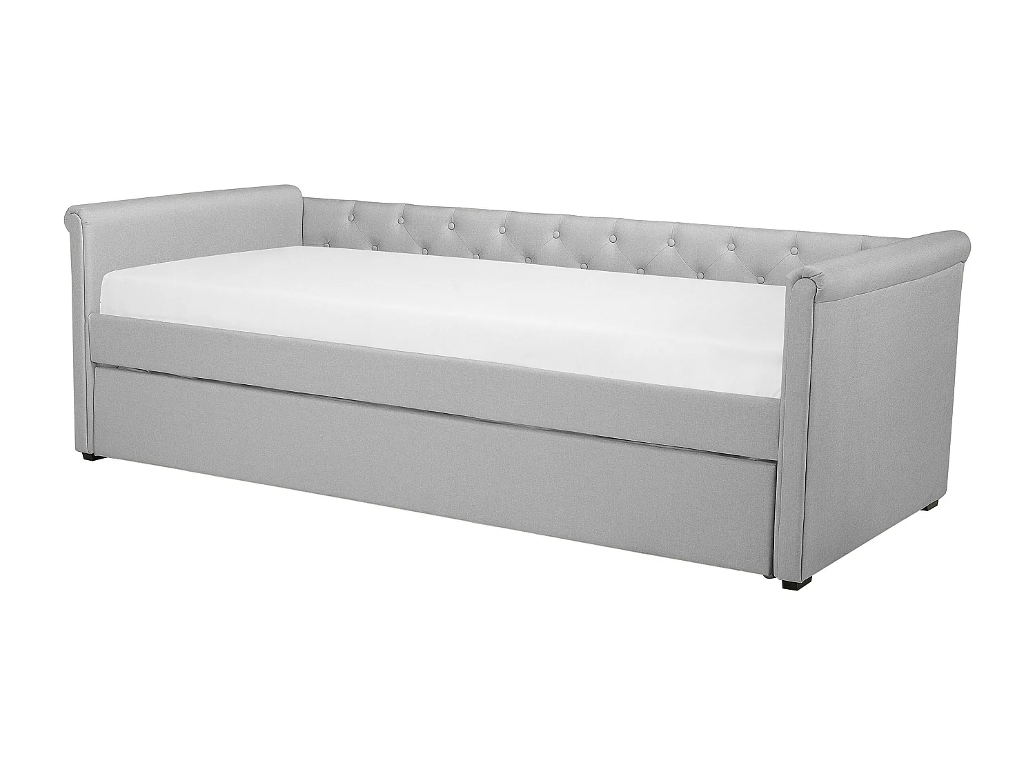 Lit gigogne Tissu LIBOURNE 80 x 200 cm Gris clair