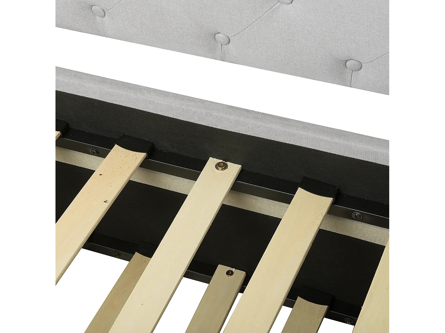 Letto estraibile Tessuto LIBOURNE 80 x 200 cm Grigio chiaro