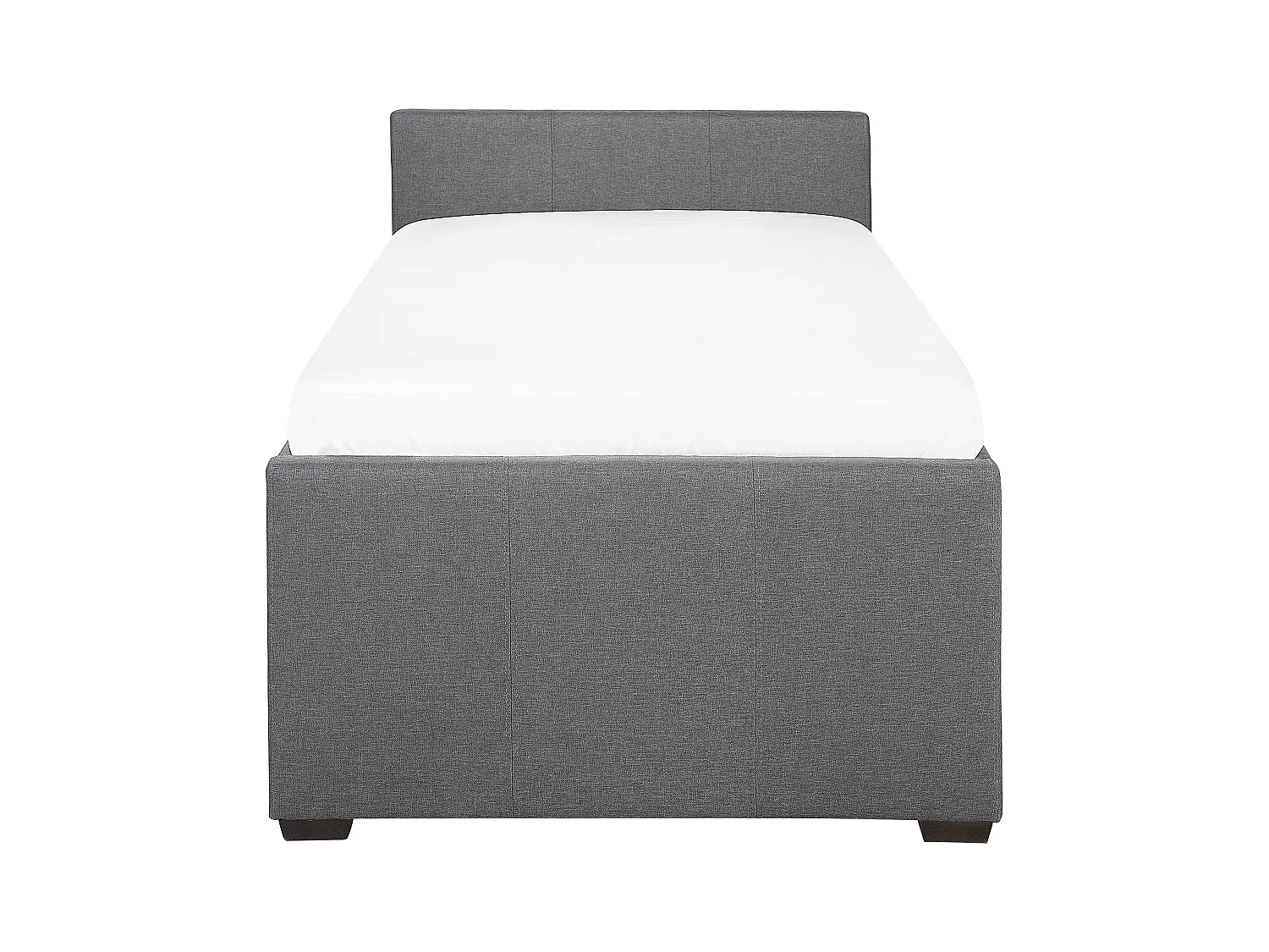 Tagesbett ausziehbar Stoffbezug Leinenoptik grau Lattenrost 80x200 cm Marmande