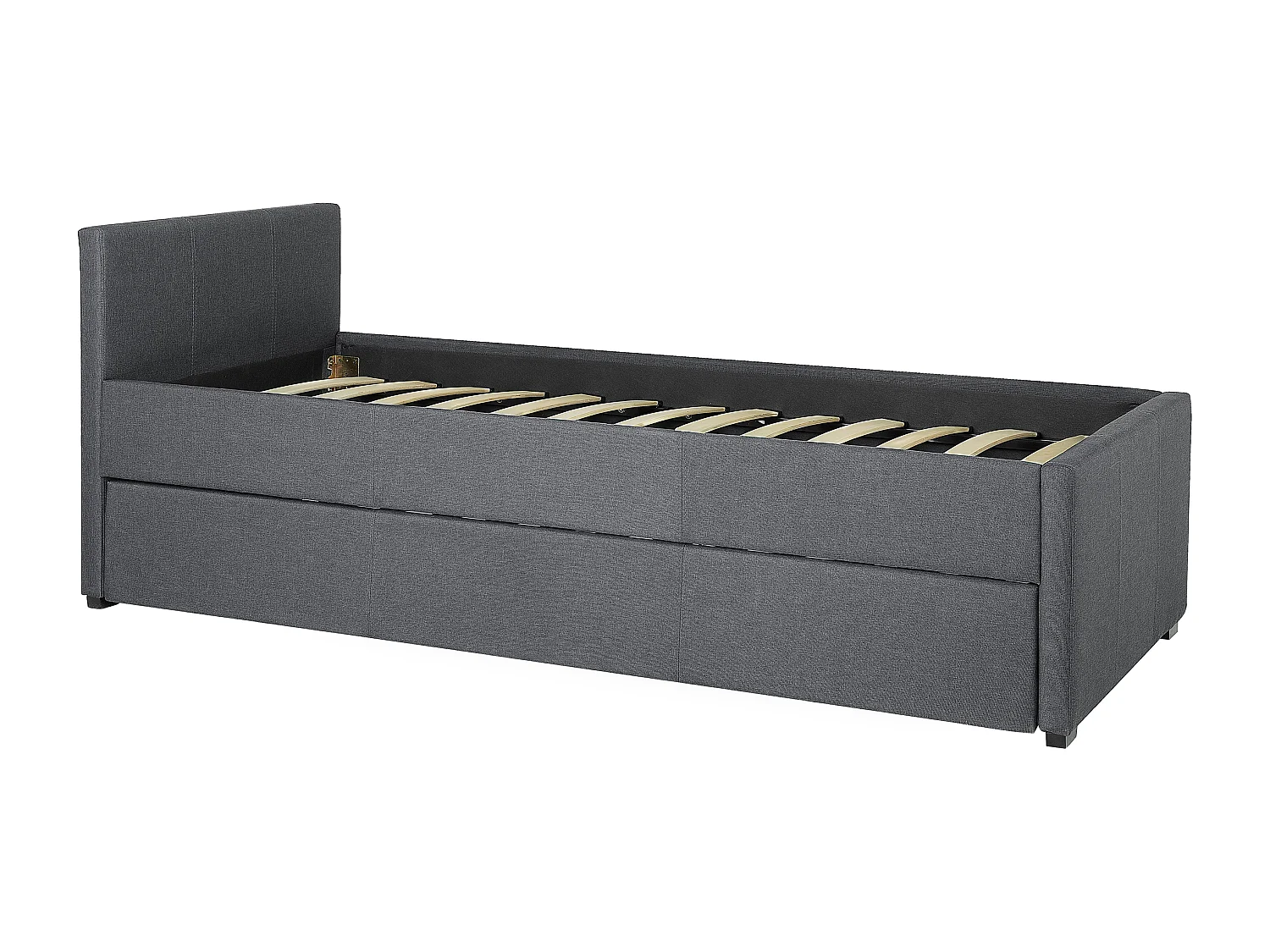 Lit gigogne Tissu MARMANDE 80 x 200 cm Gris foncé