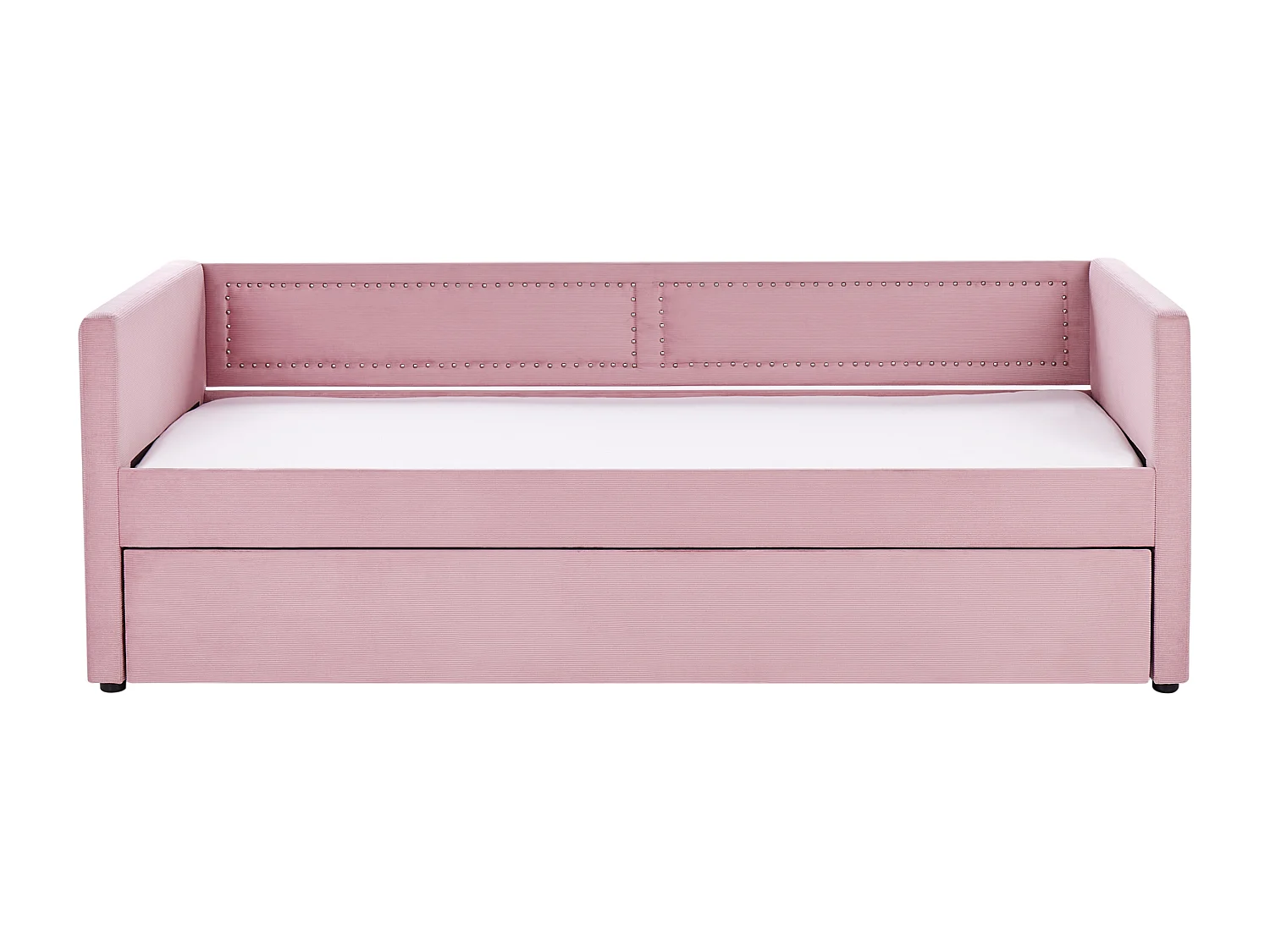 Lit gigogne Velours côtelé MIMIZAN 90 x 200 cm Rose