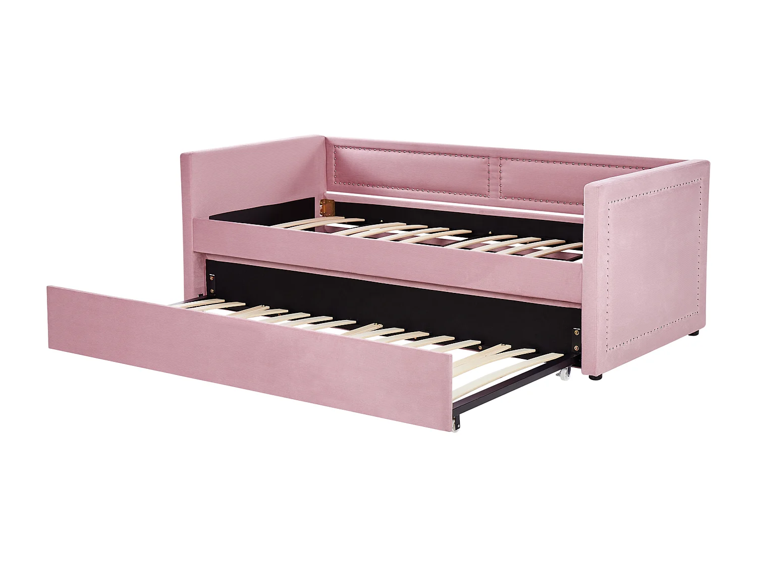 Onderschuifbed Corduroy MIMIZAN 90 x 200 cm Roze