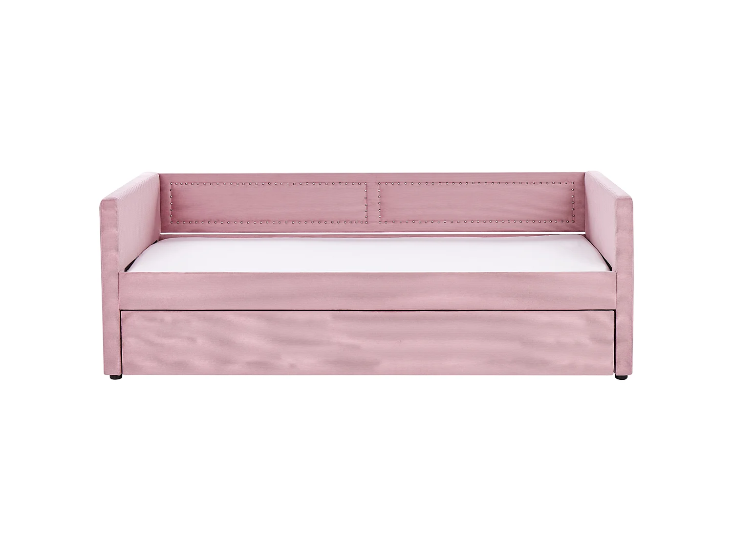 Lit gigogne Velours côtelé MIMIZAN 90 x 200 cm Rose