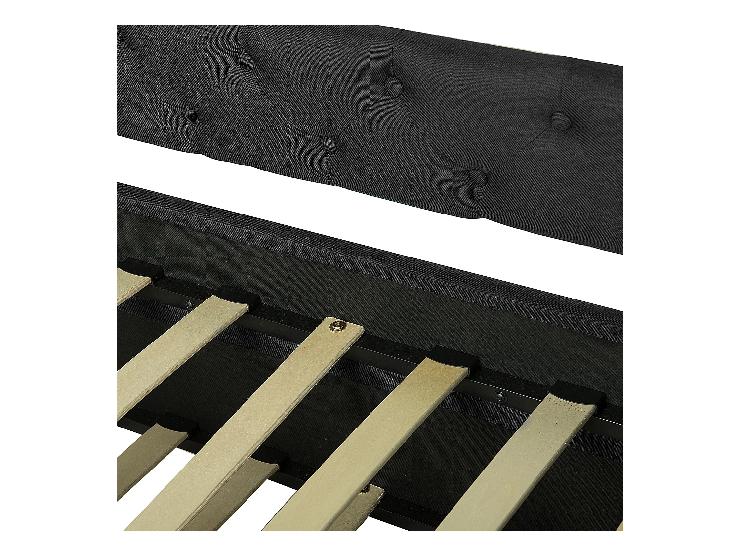 Cama nido Tela LIBOURNE 80 x 200 cm Gris oscuro