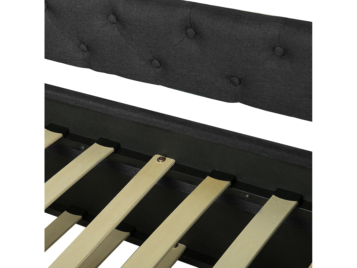 Letto estraibile Tessuto LIBOURNE 80 x 200 cm Grigio scuro