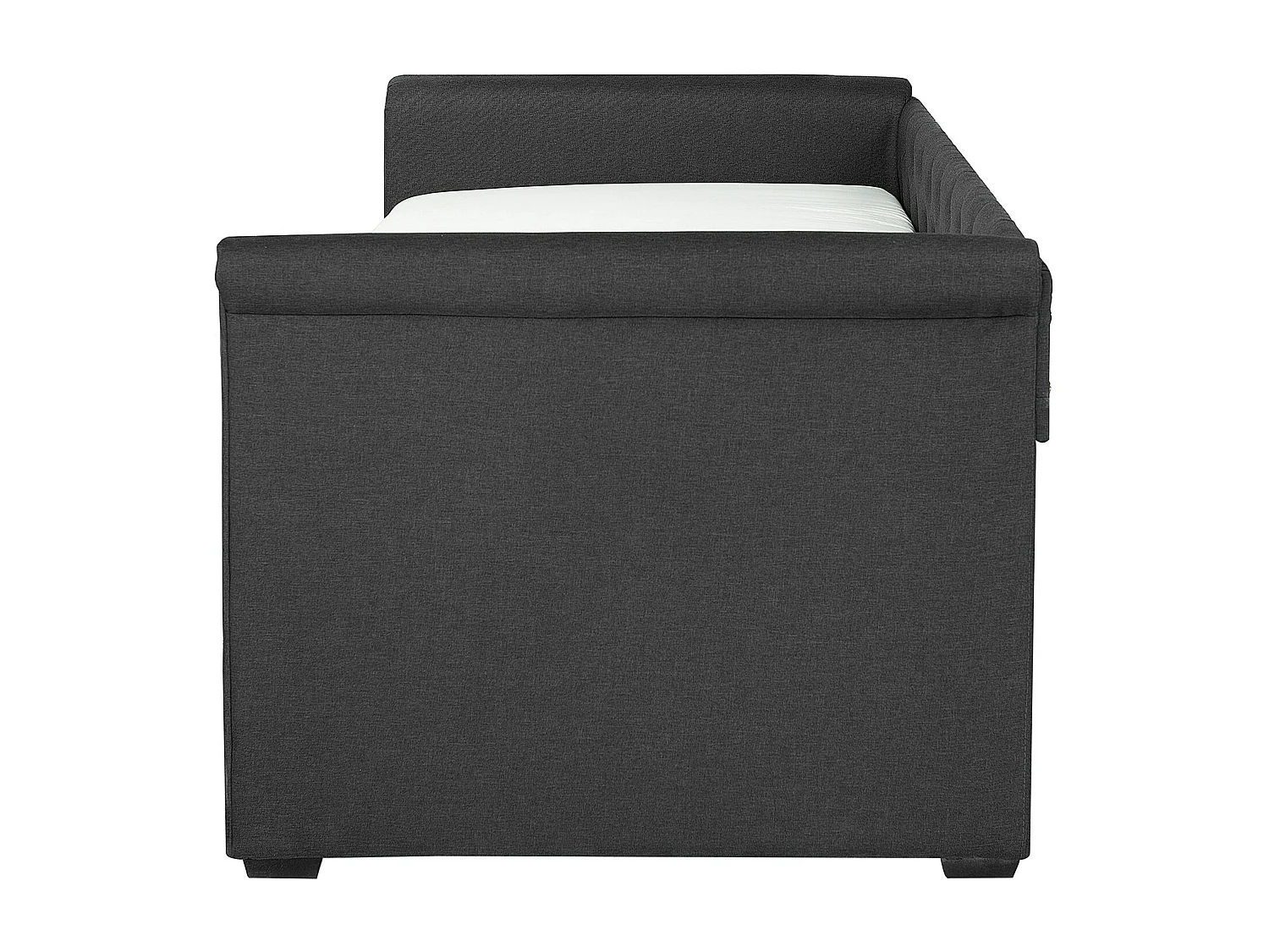 Lit gigogne Tissu LIBOURNE 80 x 200 cm Gris foncé