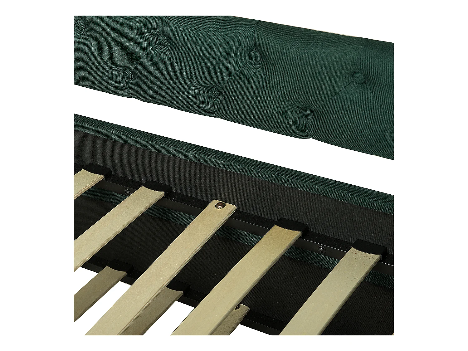 Onderschuifbed Stof LIBOURNE 80 x 200 cm Donkergroen