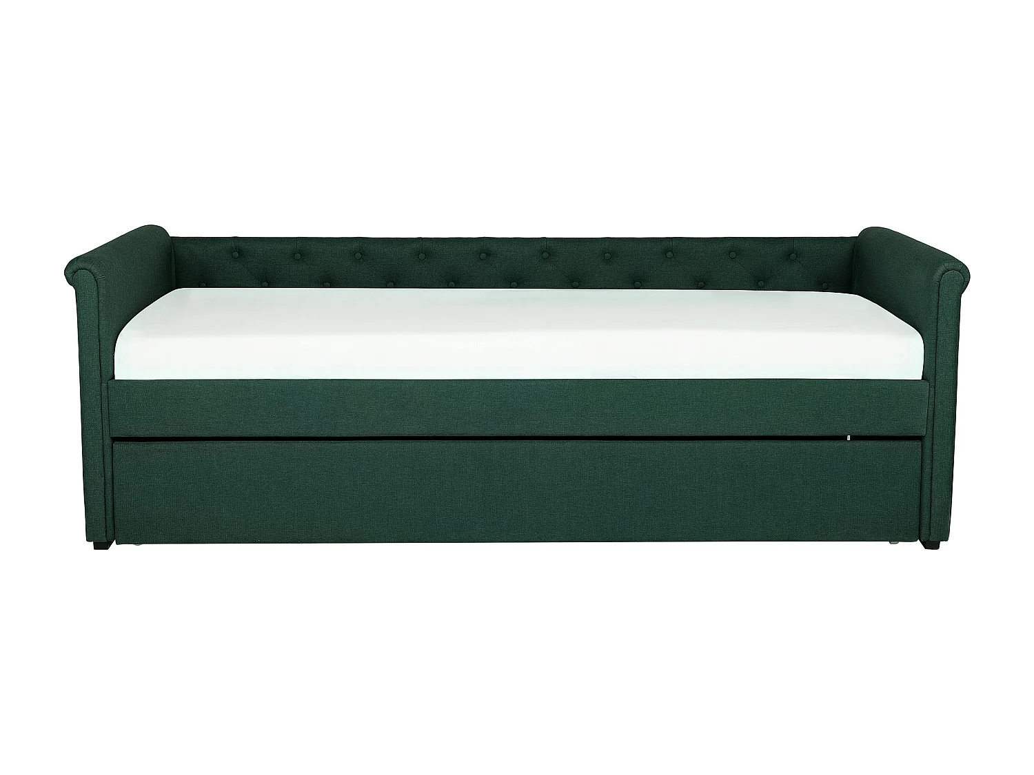 Lit gigogne Tissu LIBOURNE 80 x 200 cm Vert foncé