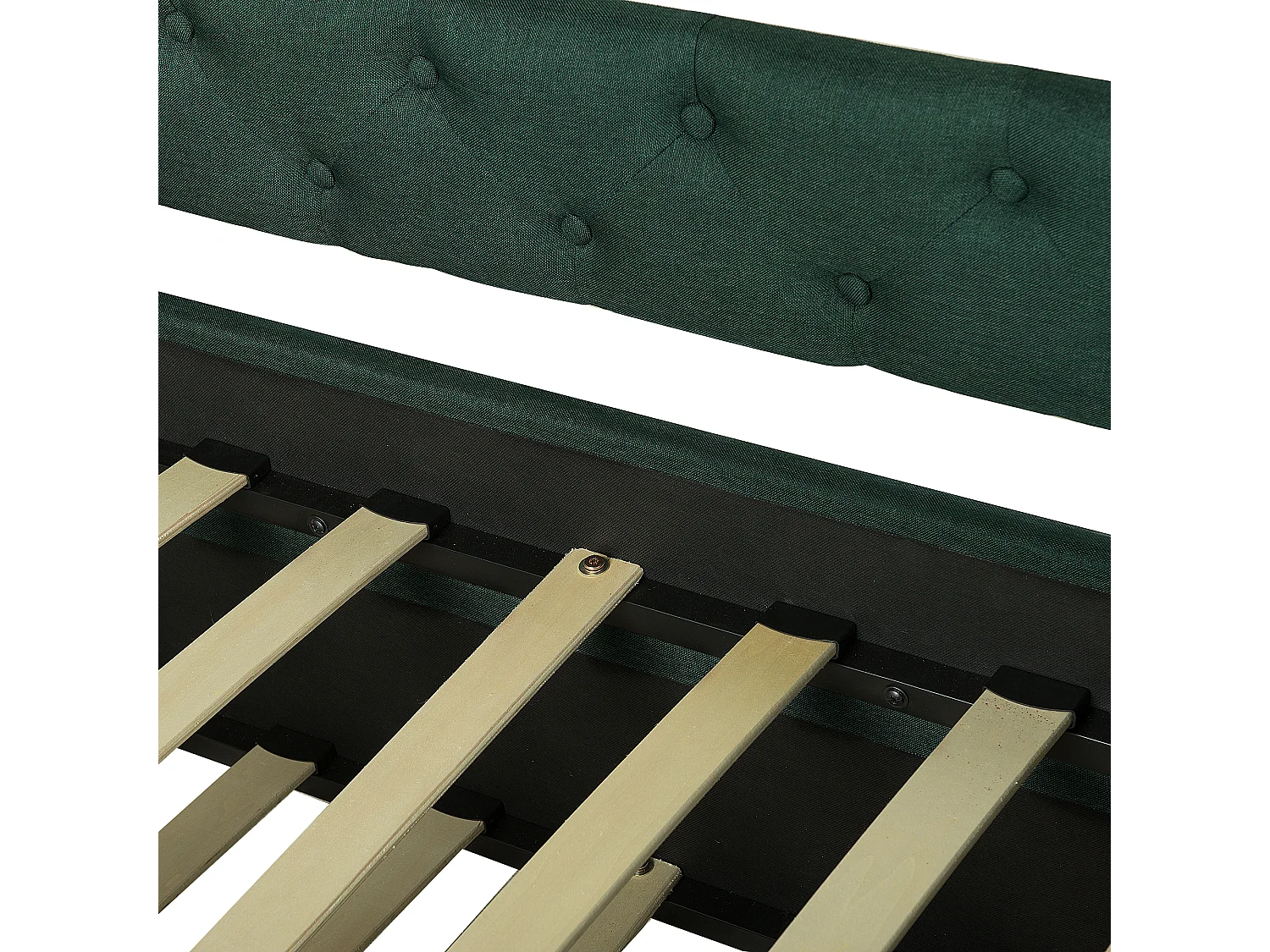 Letto estraibile Tessuto LIBOURNE 80 x 200 cm Verde scuro