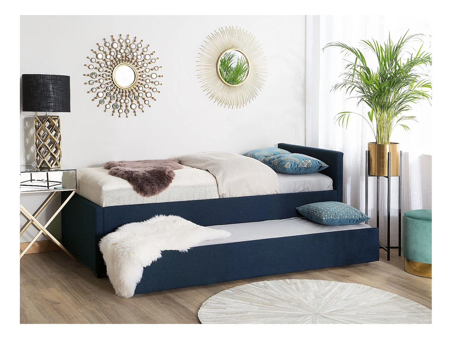 Łóżko wysuwane MARMANDE 80 x 200 cm Granatowy
