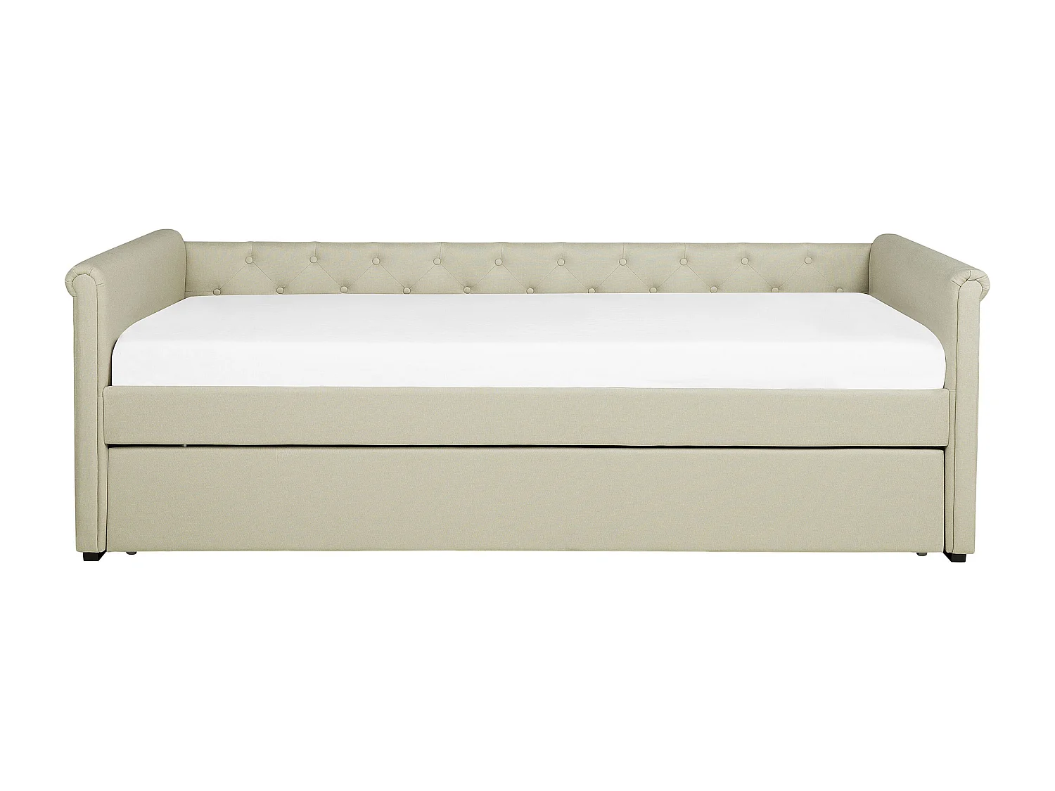 Lit gigogne Tissu LIBOURNE 80 x 200 cm Beige