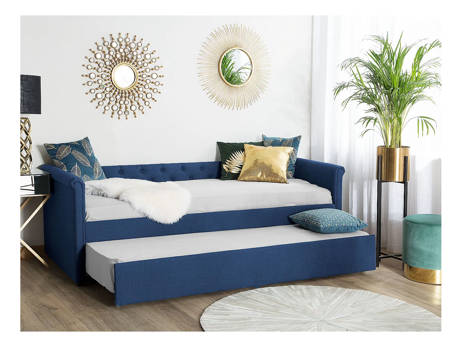 Cama nido Tela LIBOURNE 80 x 200 cm Azul marino