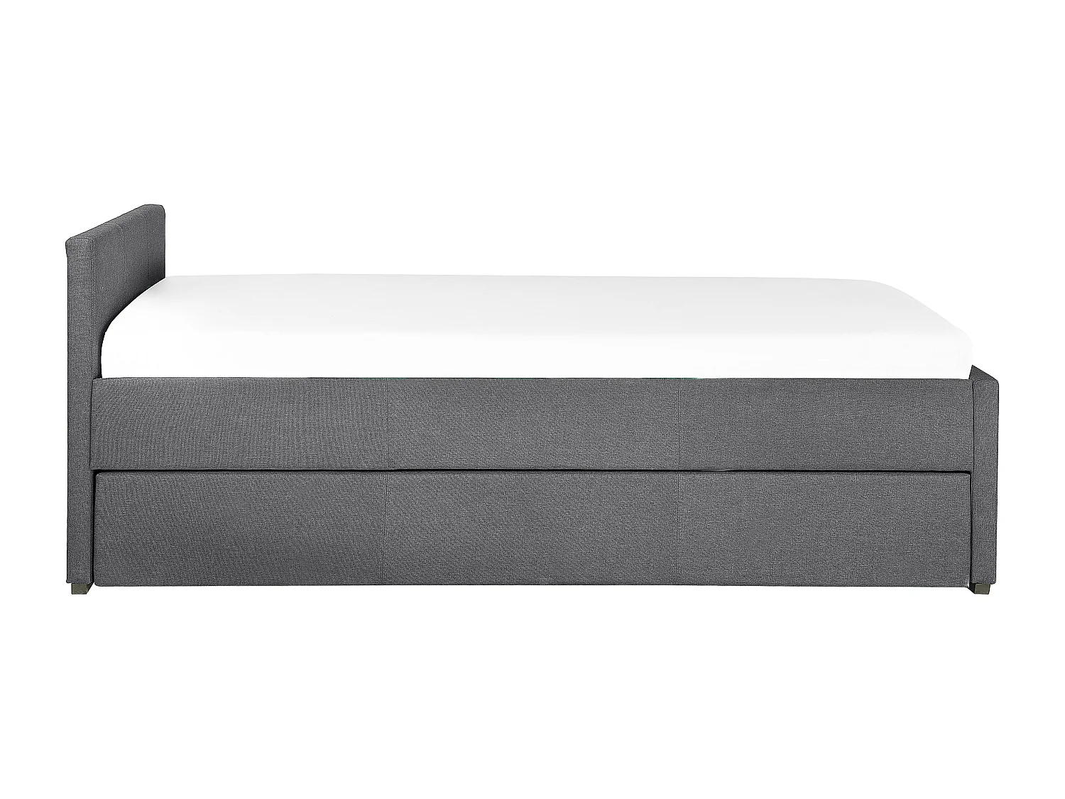 Lit gigogne Tissu MARMANDE 90 x 200 cm Gris foncé