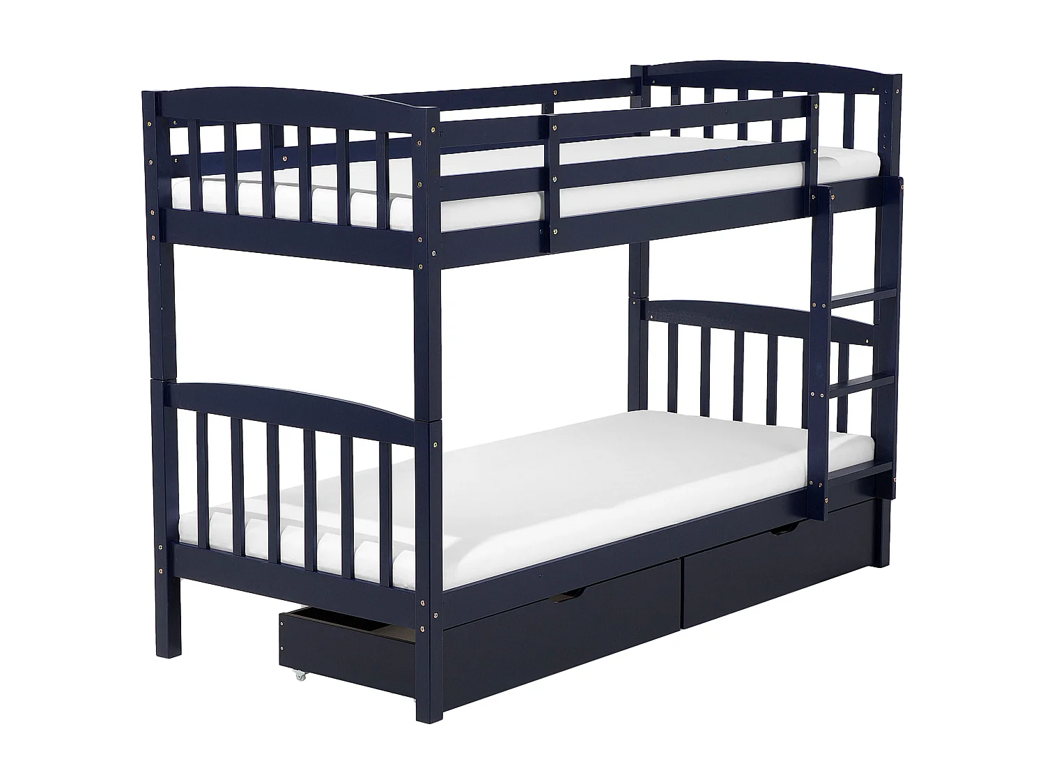 Łóżko piętrowe z szufladami Drewno sosnowe REVIN 90 x 200 cm Granatowy