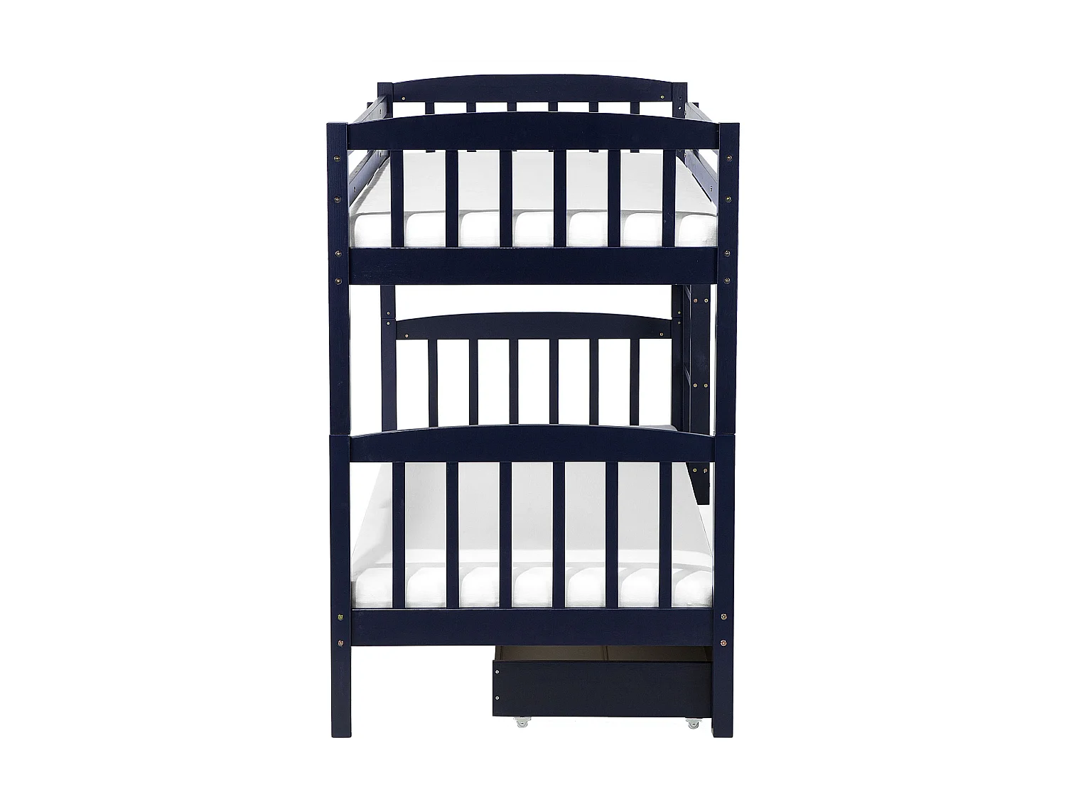 Łóżko piętrowe z szufladami Drewno sosnowe REVIN 90 x 200 cm Granatowy