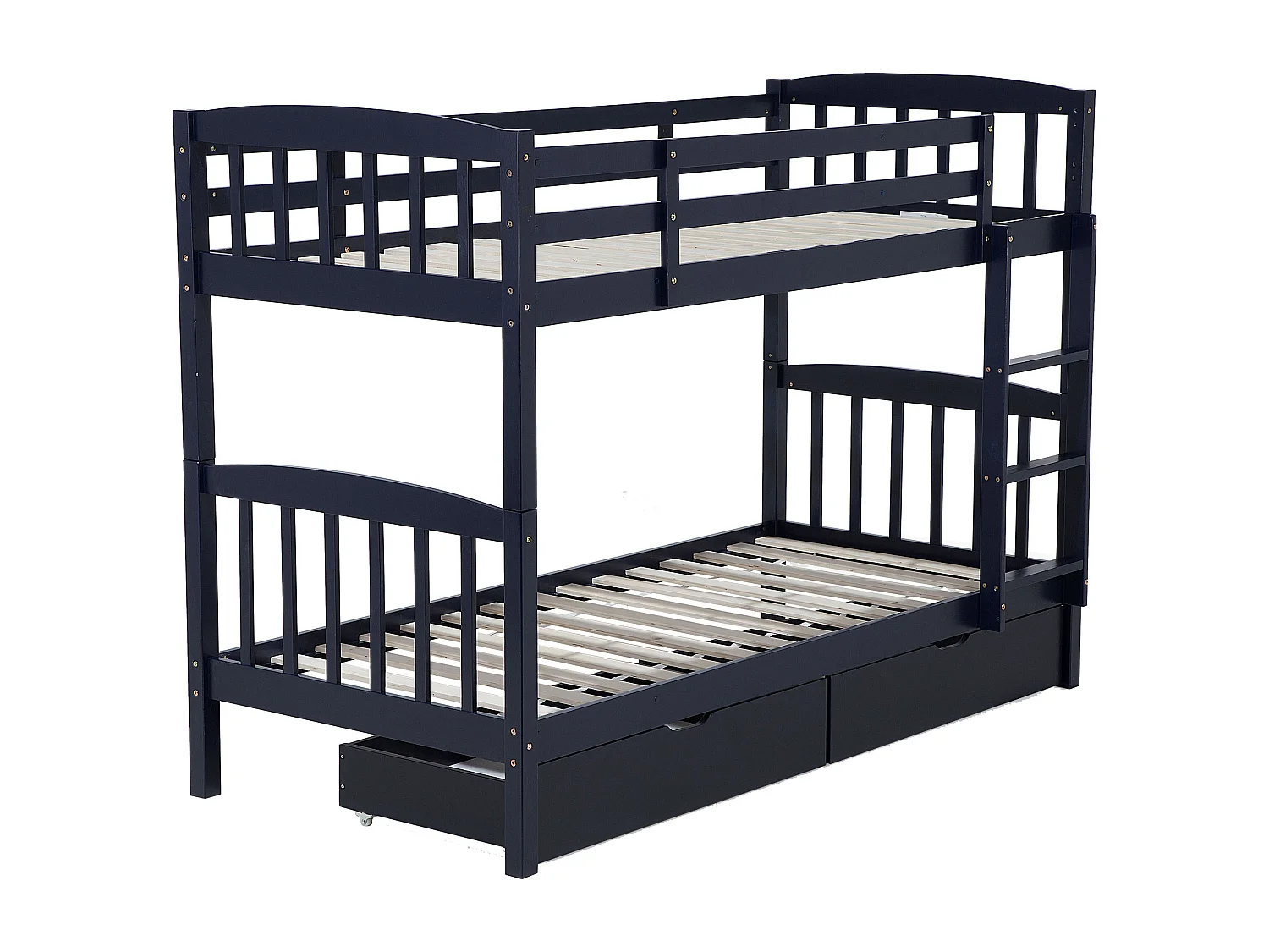 Lit superposé Bois de pin REVIN 90 x 200 cm Bleu marine