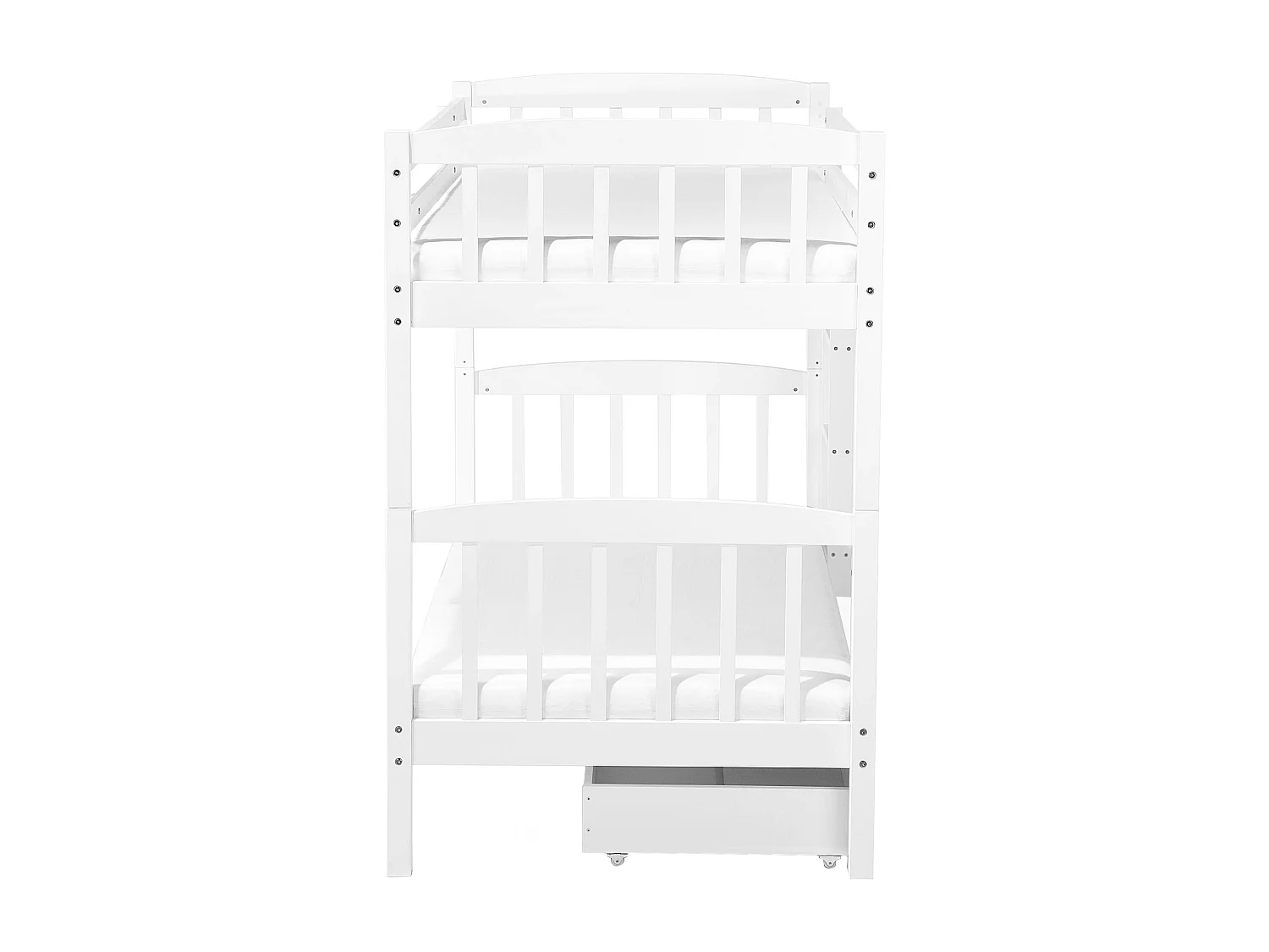 Letto a castello con cassetti Legno di pino REVIN 90 x 200 cm Bianco