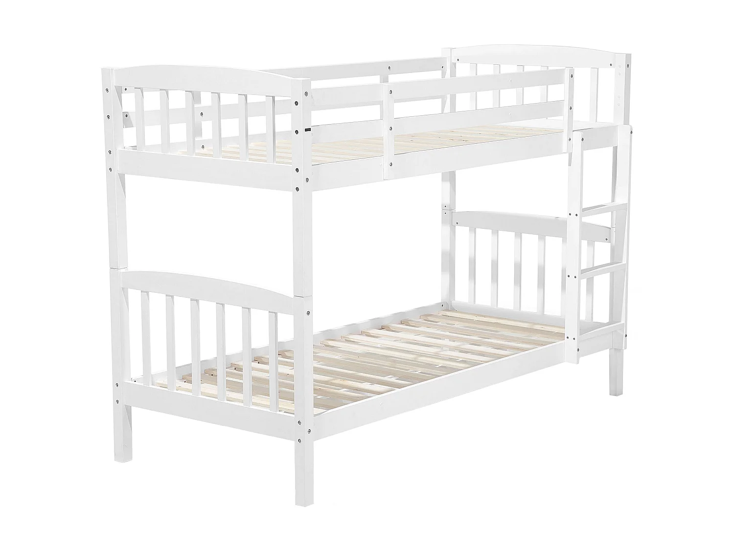 Hochbett mit Schubladen Kiefernholz REVIN 90 x 200 cm Weiss