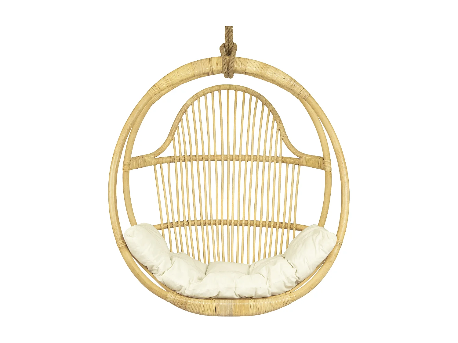 Fauteuil suspendu en rotin naturel BRIANNA