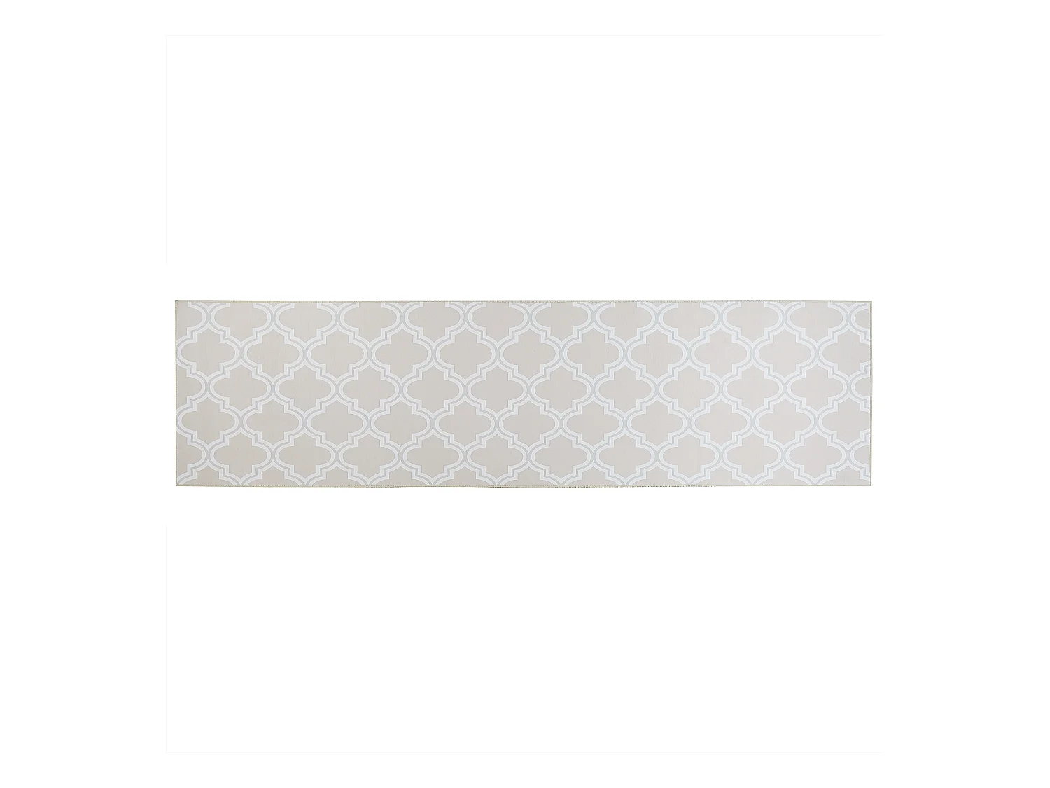 Teppich beige 80 x 300 cm marokkanisches Muster Kurzflor KADAYAL