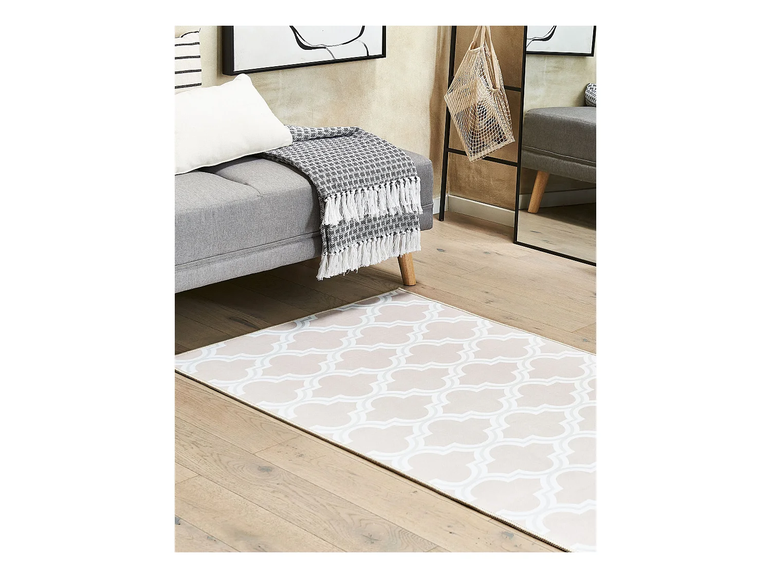 Vloerkleed beige 80 x 200 cm KADAYAL