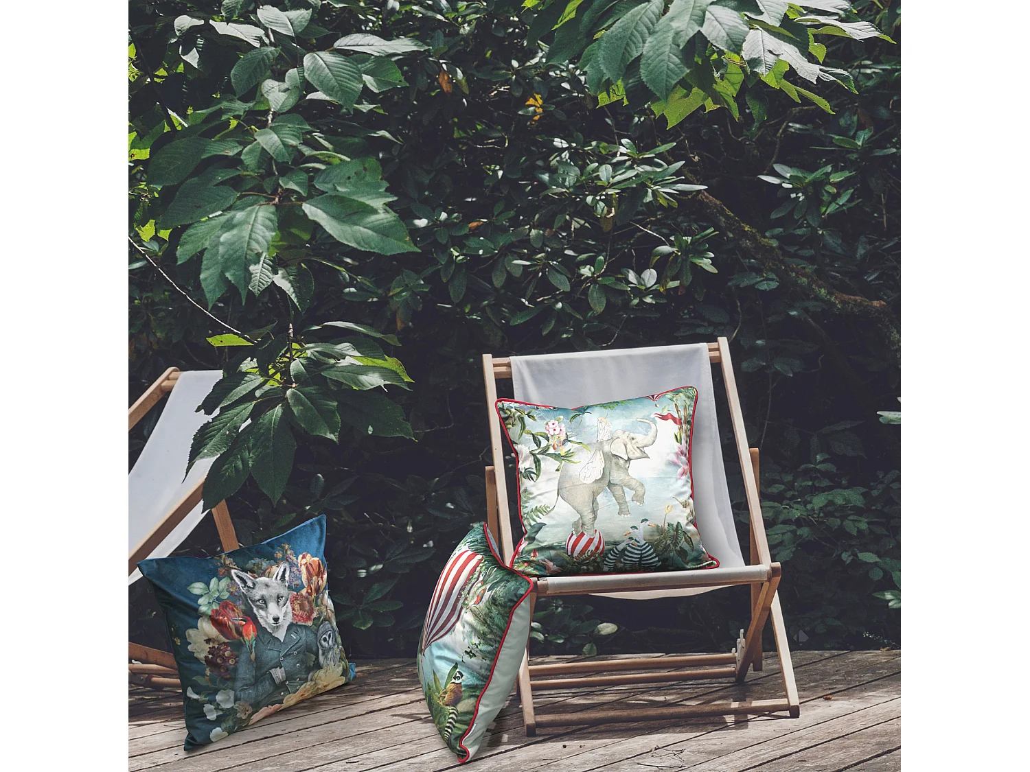 Housse de coussin 45x45 cm WONDERLAND Renard gentleman