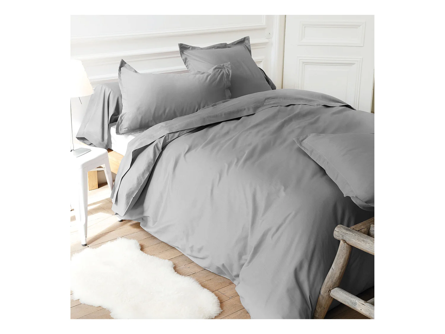 Drap housse relaxation uni 2x90x210 cm coton ALTO Alu TR Tête relevable uniquement