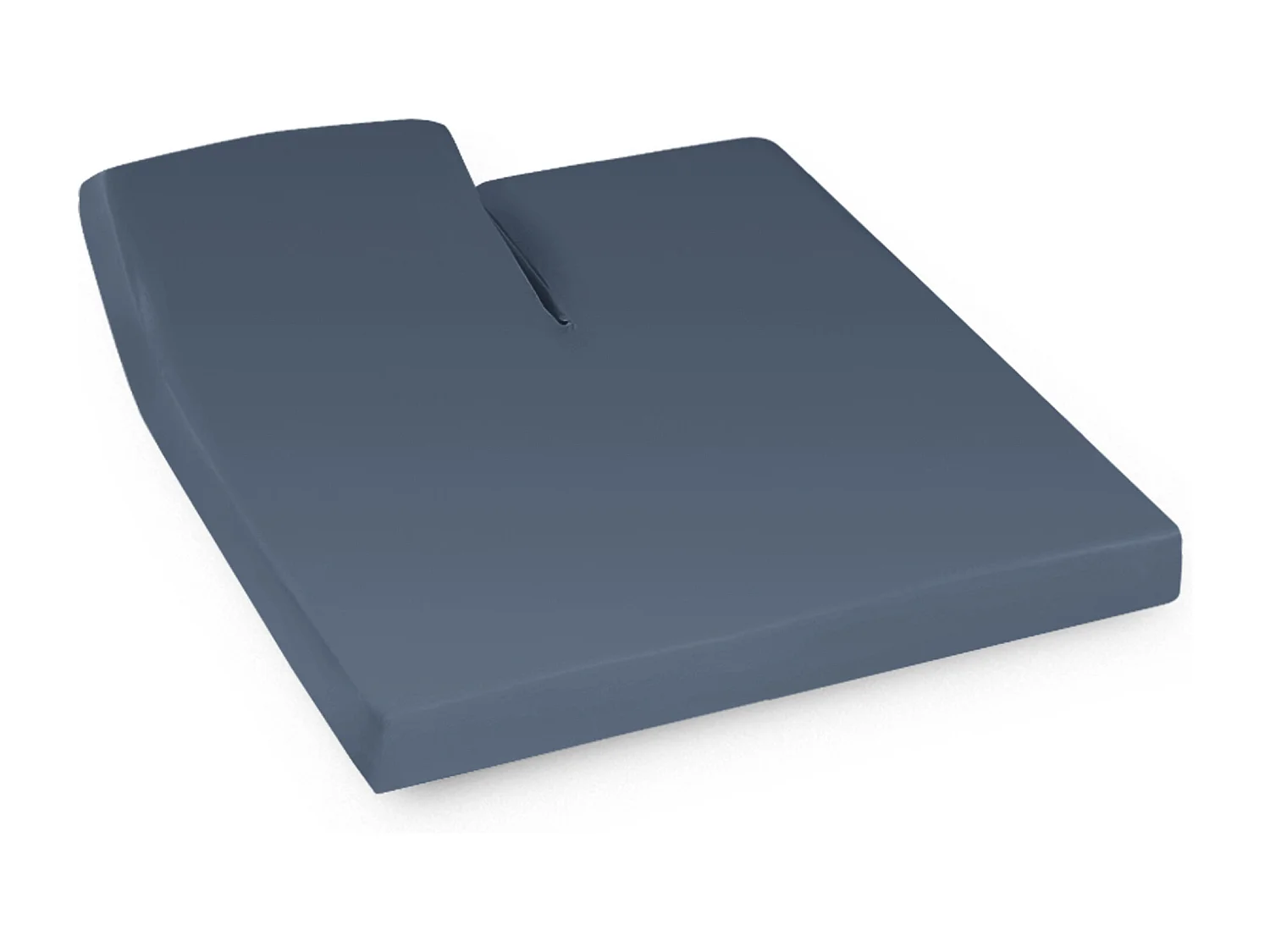 Drap housse relaxation uni 2x90x210 cm coton ALTO bleu Jean TR Tête relevable uniquement