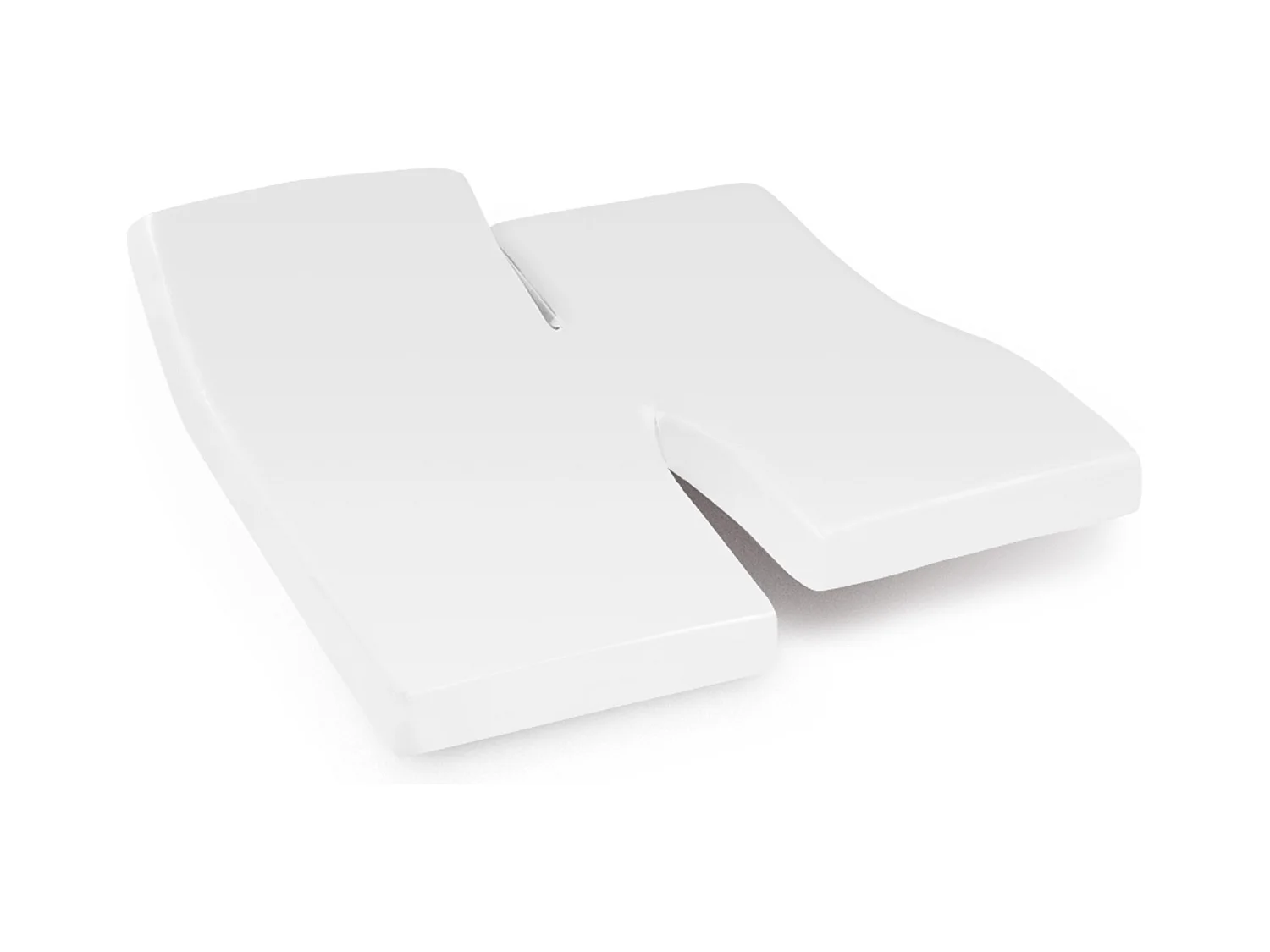 Drap housse relaxation uni 2x70x190 cm coton ALTO Blanc TPR Tête et pied relevable