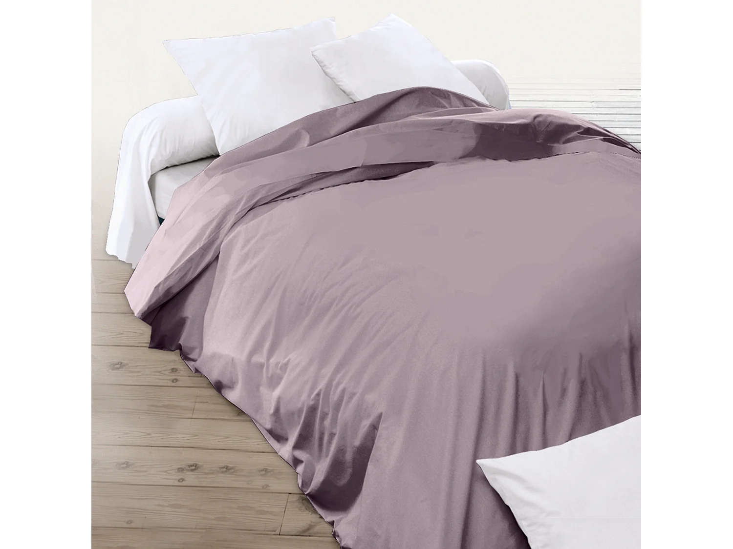 Drap housse relaxation uni 2x100x190 cm coton ALTO Violine TPR Tête et pied relevable