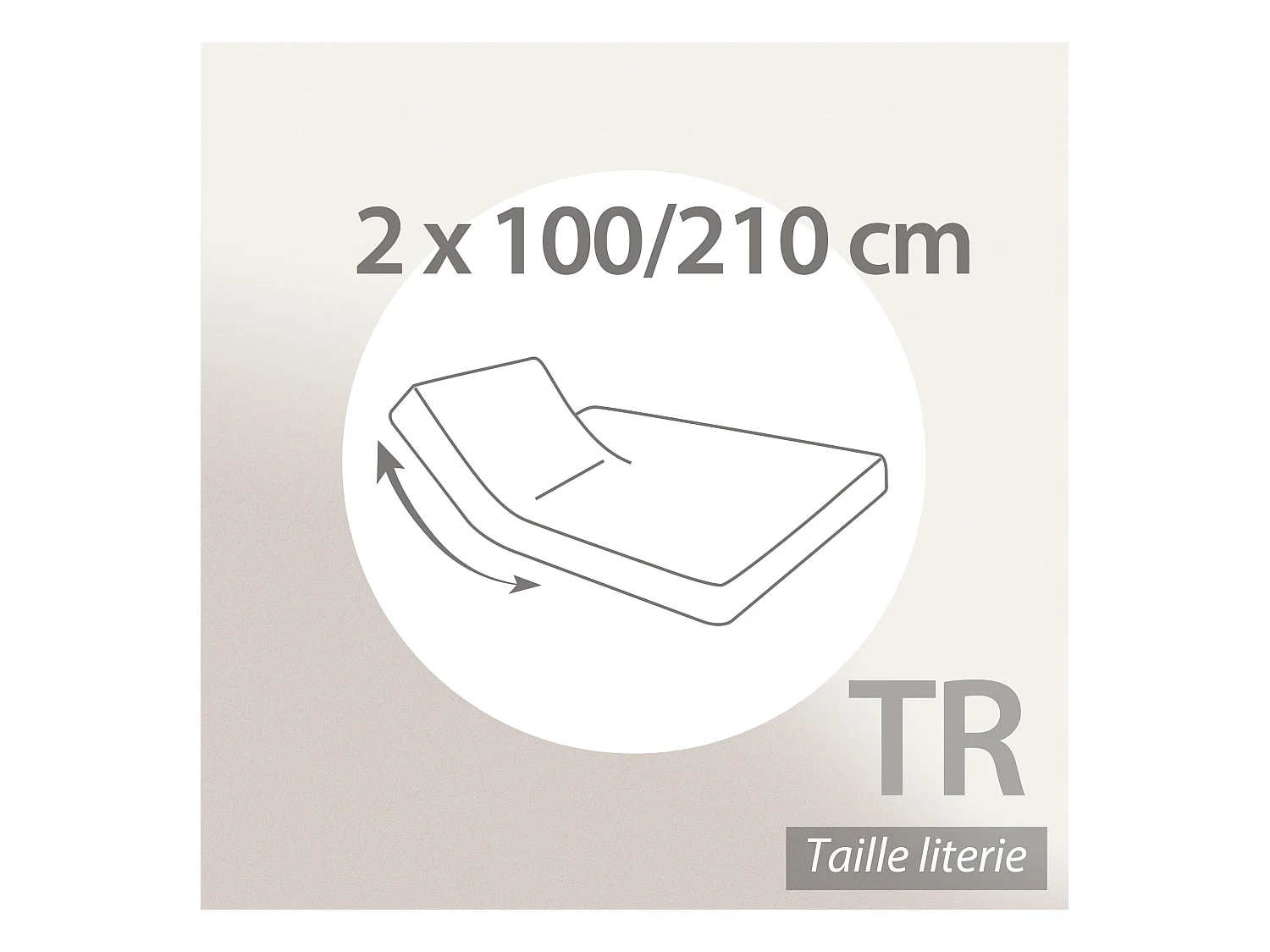 Drap housse relaxation uni 2x100x210 cm coton ALTO Crème TR Tête relevable uniquement