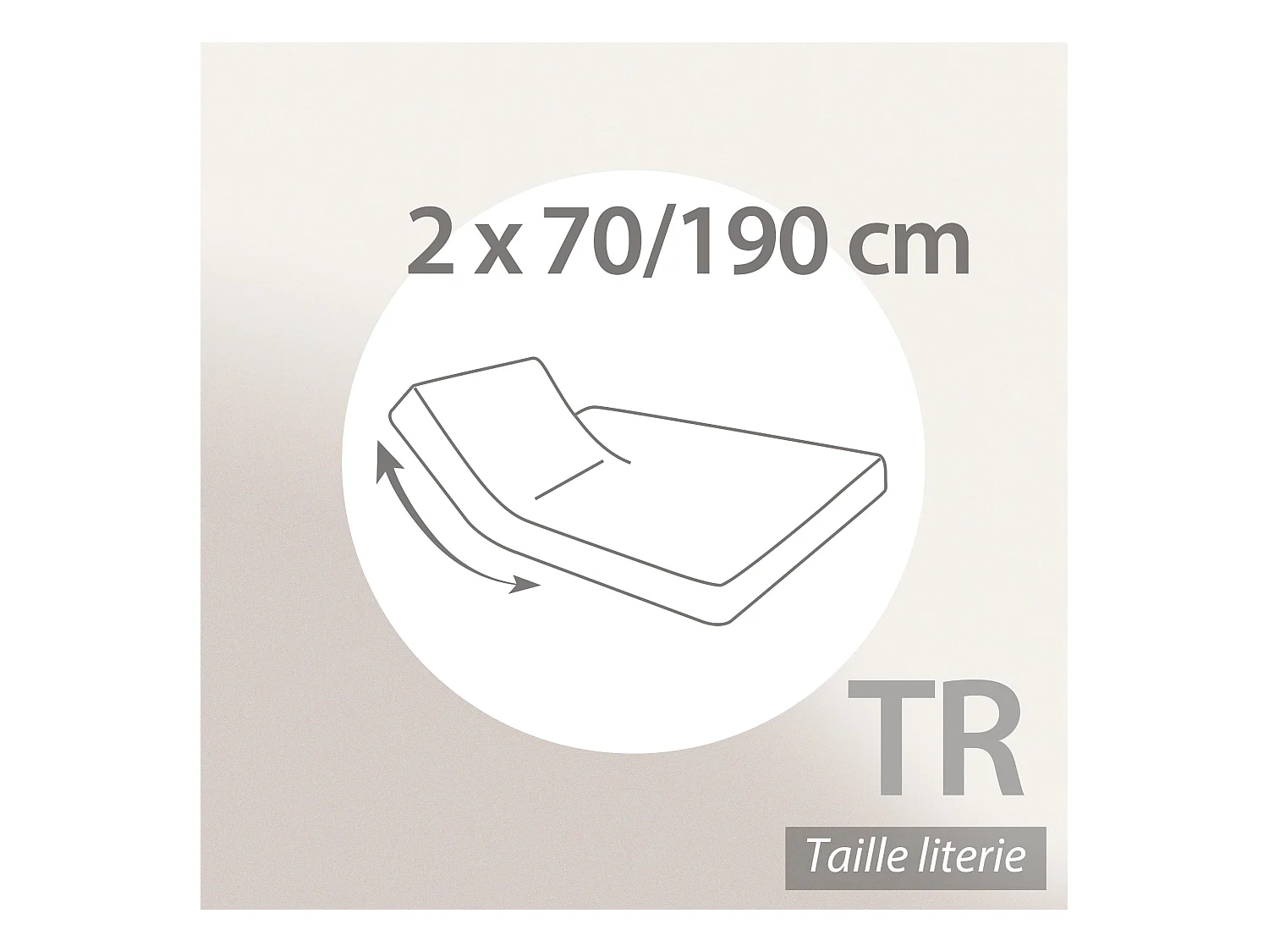 Drap housse relaxation uni 2x70x190 cm coton ALTO vert fleur d'amandier TR Tête relevable uniquement