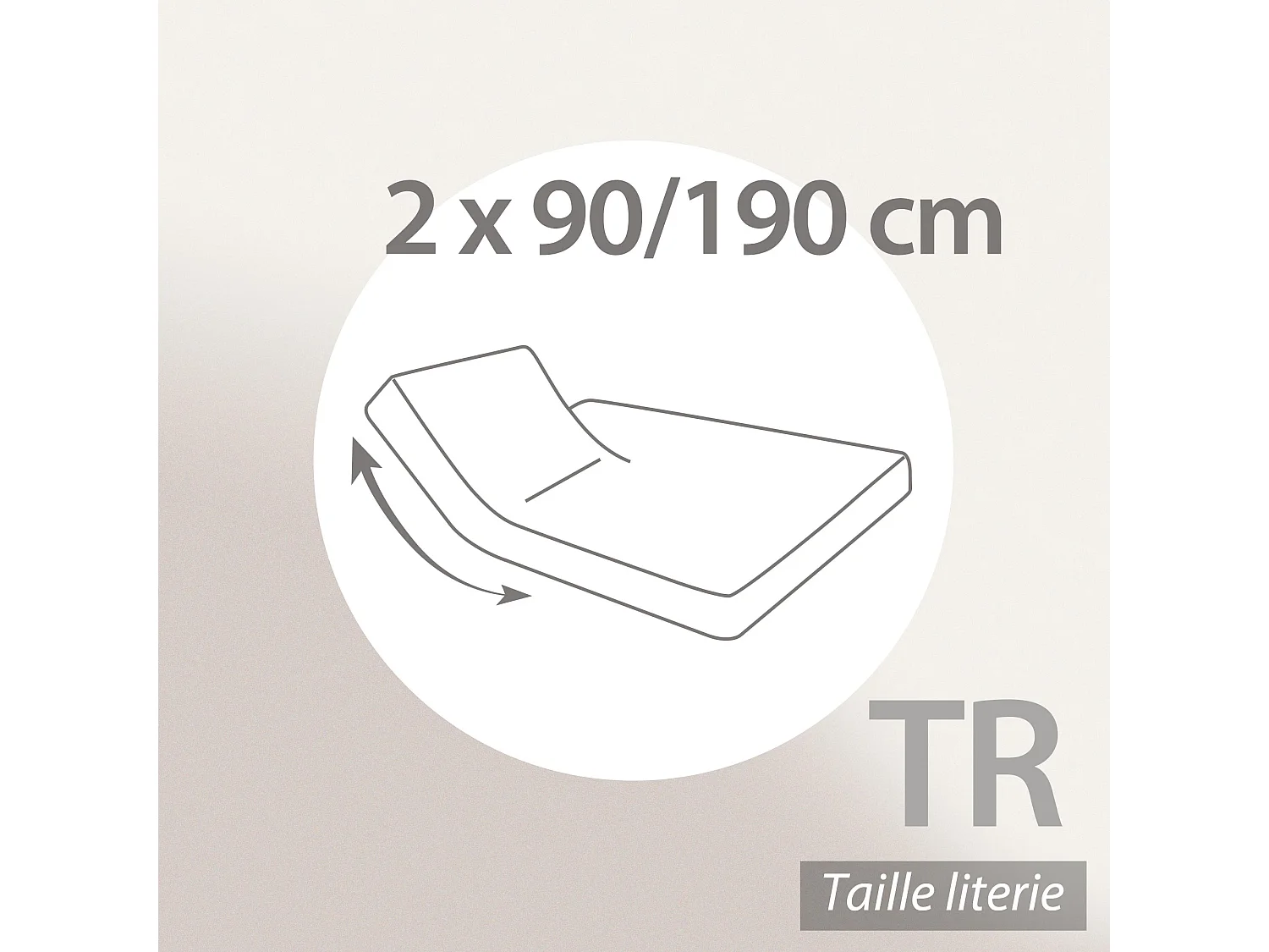 Drap housse relaxation uni 2x90x190 cm coton ALTO Manhattan TR Tête relevable uniquement
