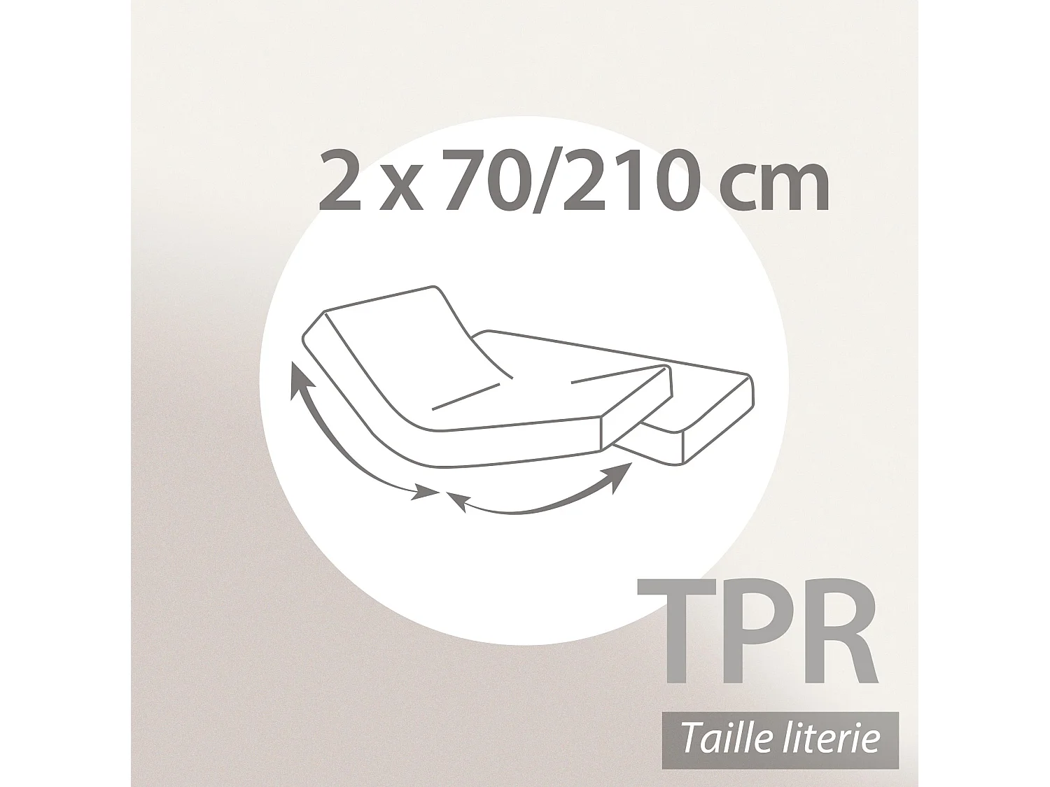 Drap housse relaxation uni 2x70x210 cm coton ALTO Blanc TPR Tête et pied relevable