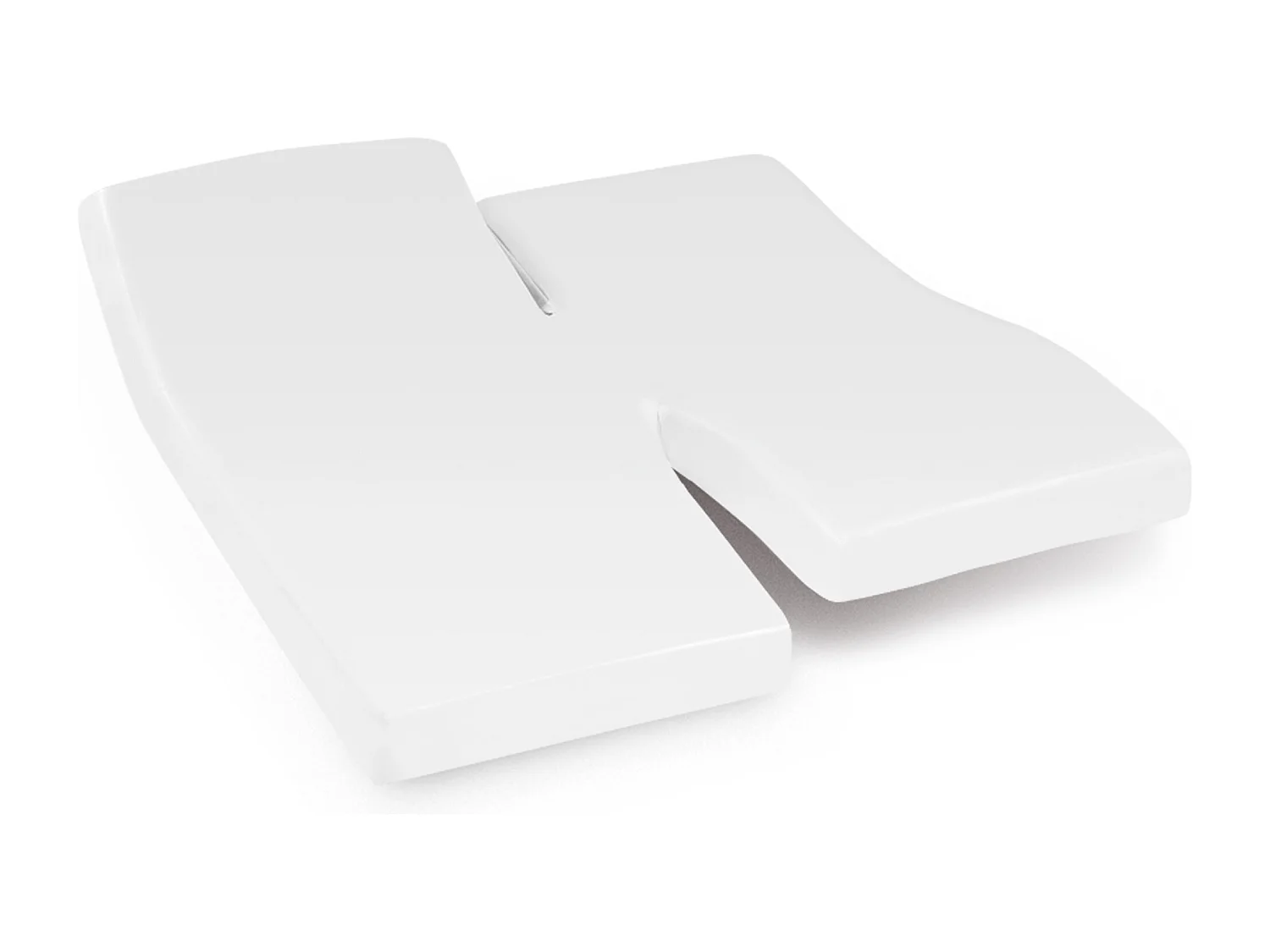 Drap housse relaxation uni 2x70x210 cm coton ALTO Blanc TPR Tête et pied relevable
