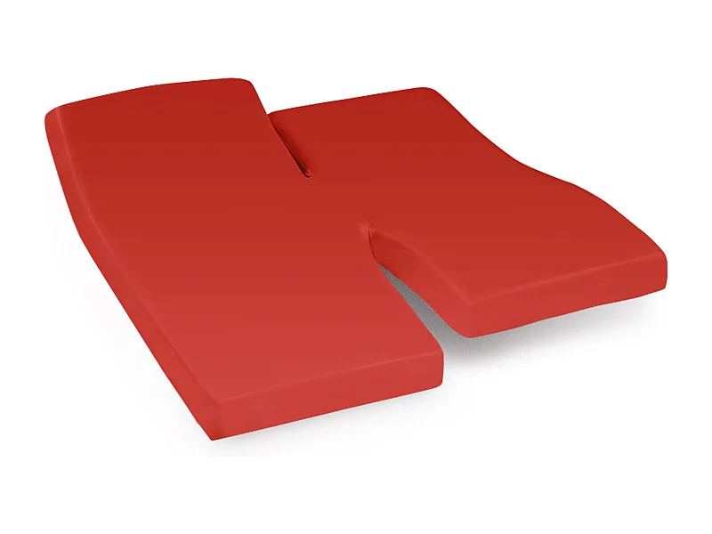 Drap housse relaxation uni 2x90x200 cm coton ALTO orange Baie de Goji TPR Tête et pied relevable