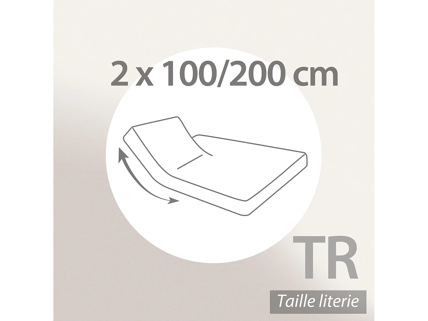 Drap housse relaxation uni 2x100x200 cm coton ALTO Blanc TR Tête relevable uniquement