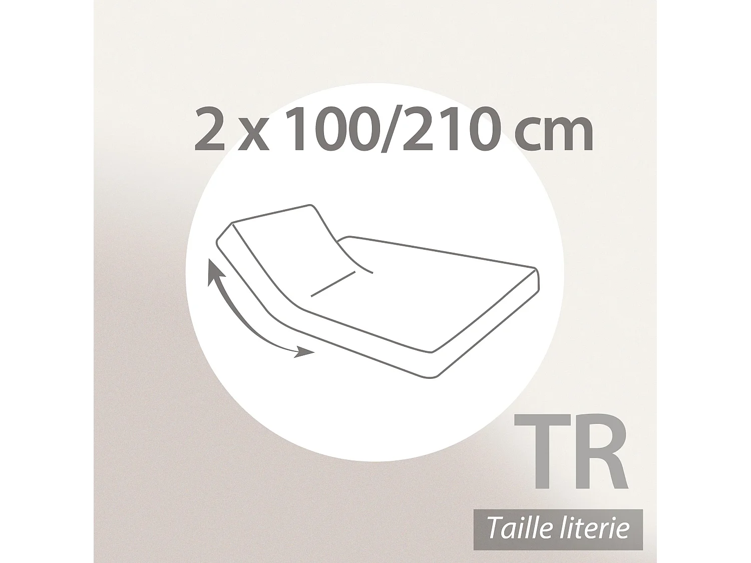 Drap housse relaxation uni 2x100x210 cm coton ALTO Blanc TR Tête relevable uniquement