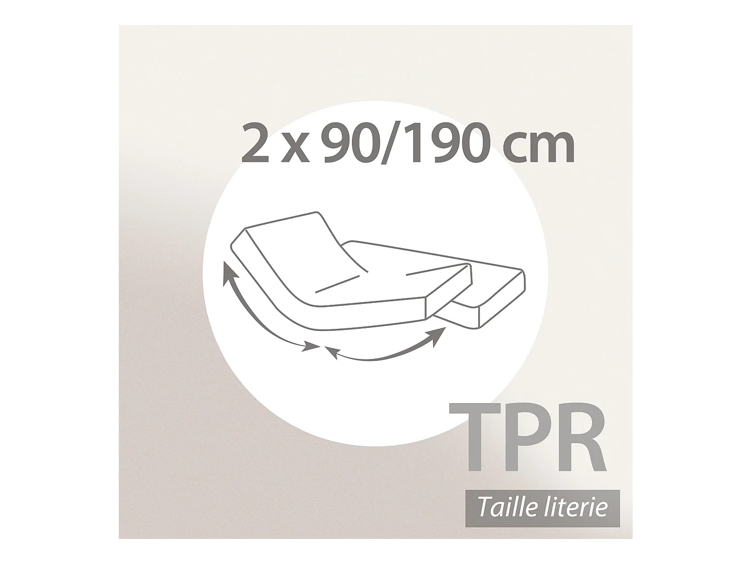 Drap housse relaxation uni 2x90x190 cm coton ALTO Macaron TPR Tête et pied relevable
