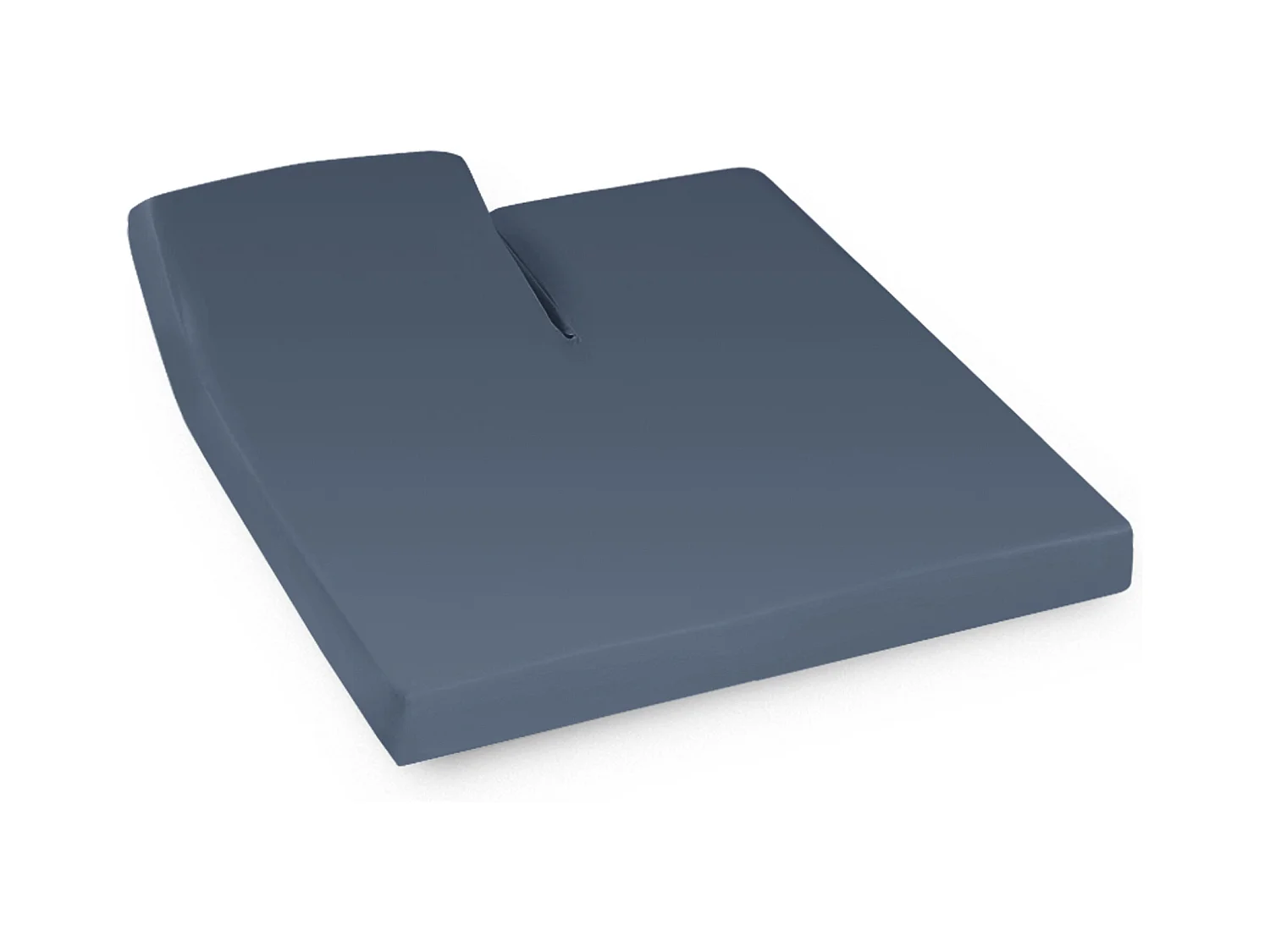 Drap housse relaxation uni 2x70x200 cm coton ALTO bleu Jean TR Tête relevable uniquement