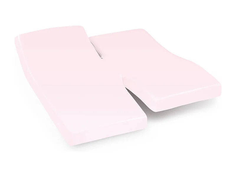 Drap housse relaxation uni 2x100x190 cm coton ALTO Rose blush TPR Tête et pied relevable