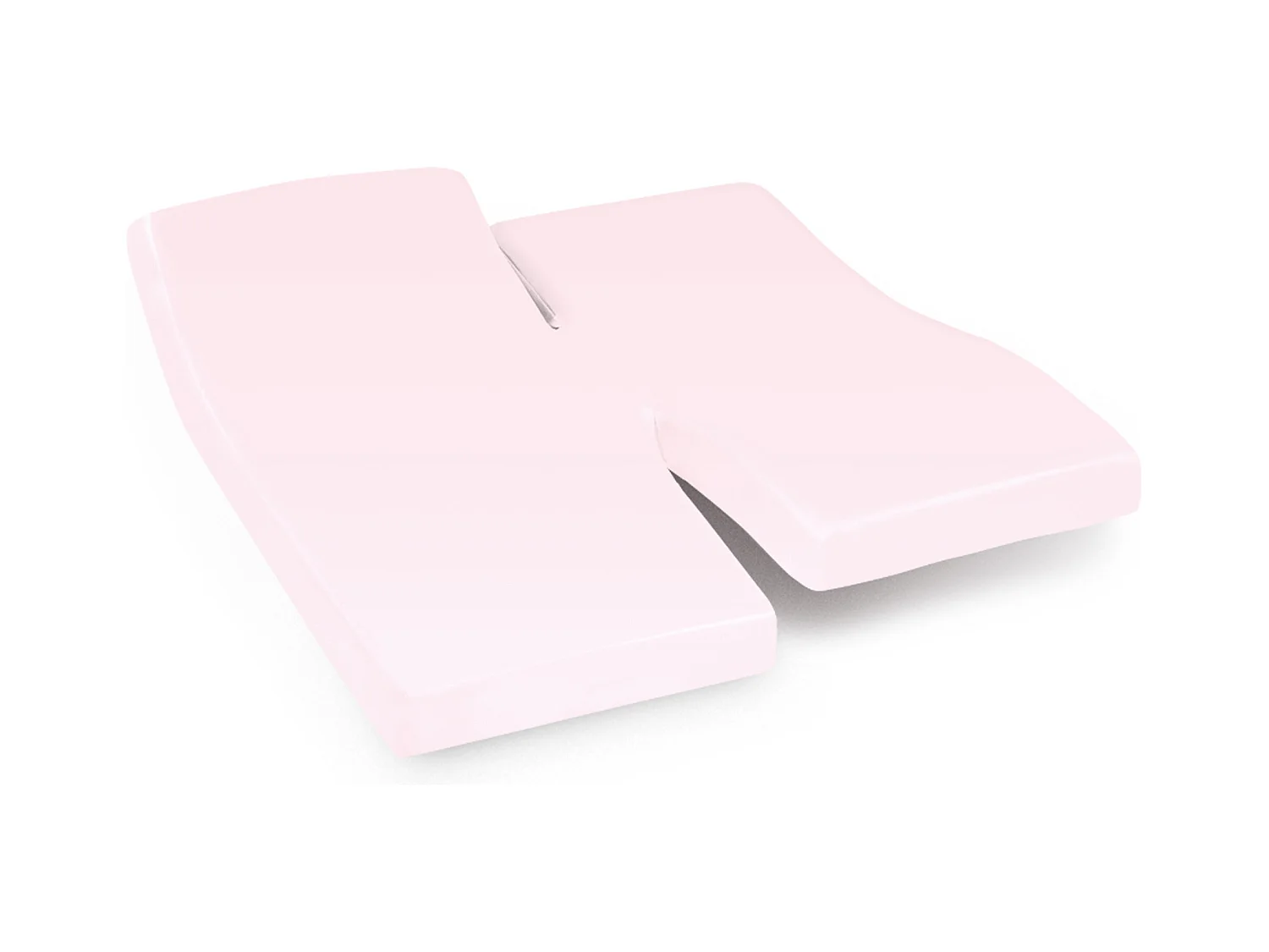 Drap housse relaxation uni 2x100x190 cm coton ALTO Rose blush TPR Tête et pied relevable