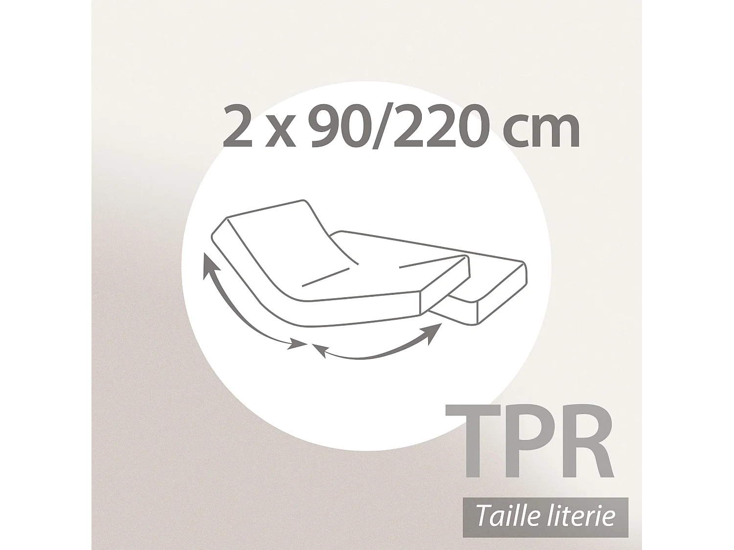 Drap housse relaxation uni 2x90x220 cm coton ALTO Macaron TPR Tête et pied relevable