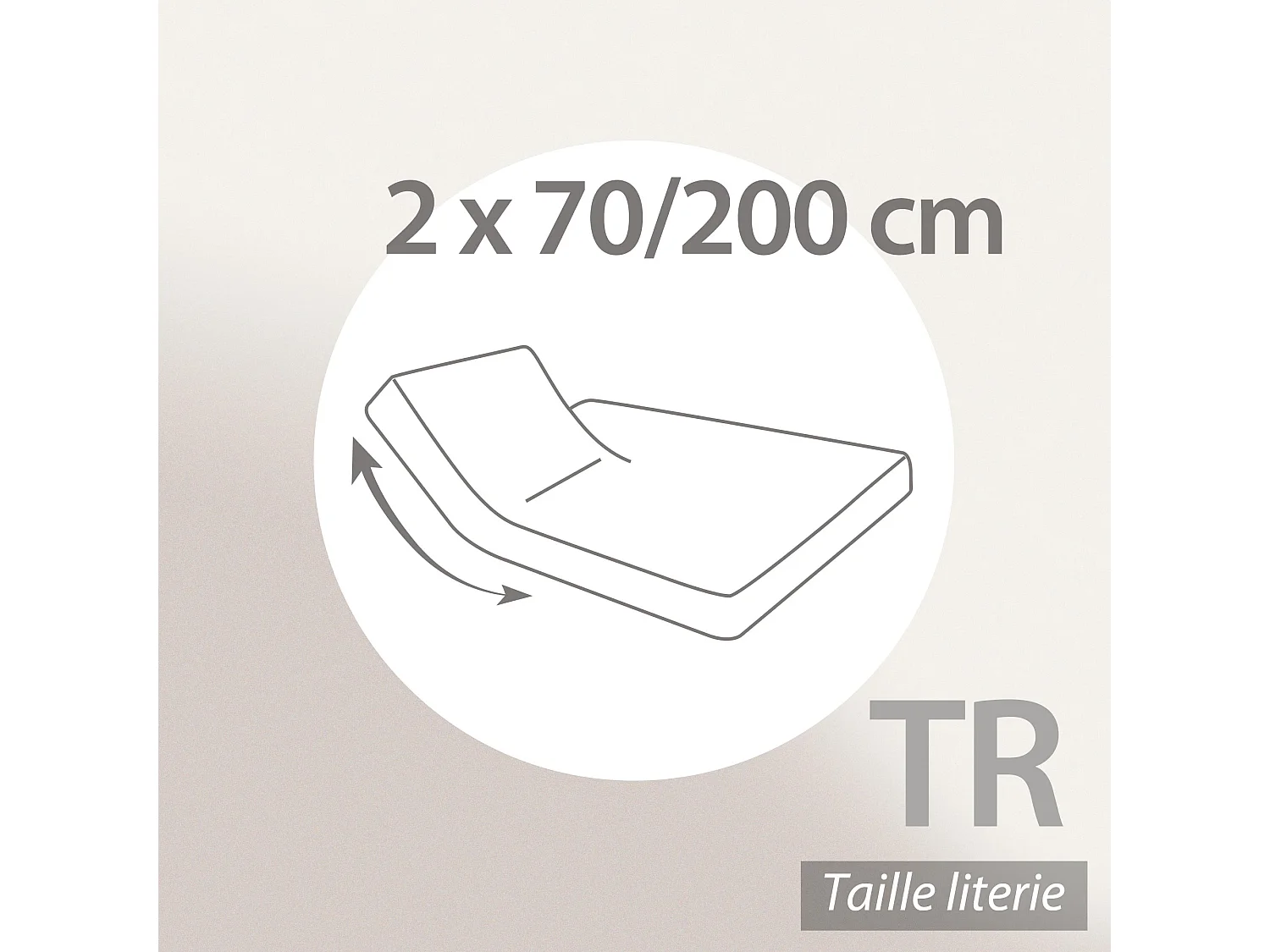 Drap housse relaxation uni 2x70x200 cm coton ALTO Blanc TR Tête relevable uniquement