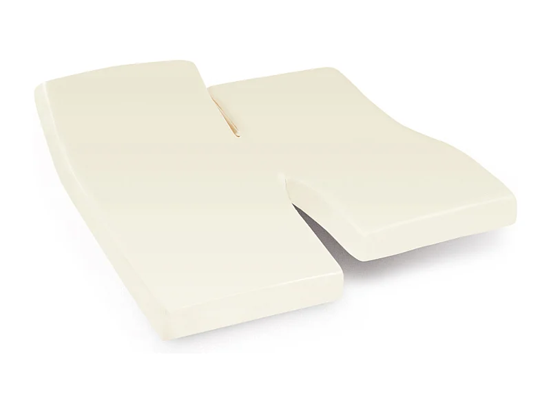 Drap housse relaxation uni 2x90x190 cm coton ALTO Crème TPR Tête et pied relevable