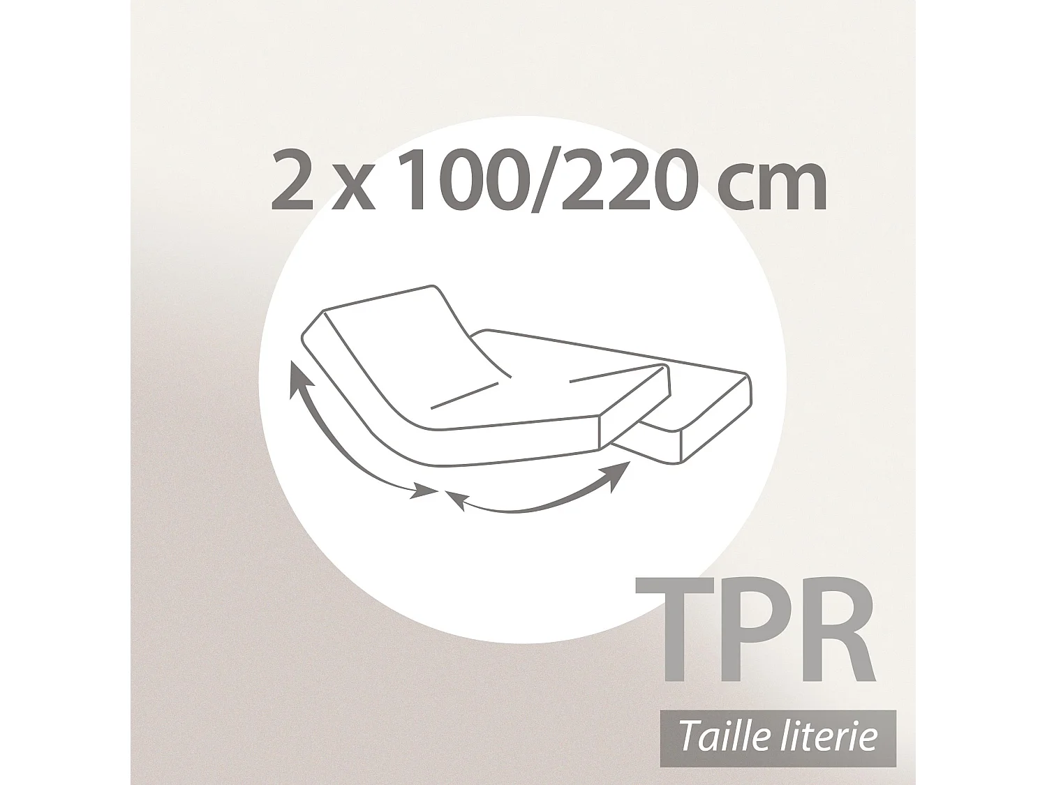 Drap housse relaxation uni 2x100x220 cm coton ALTO Raisin TPR Tête et pied relevable