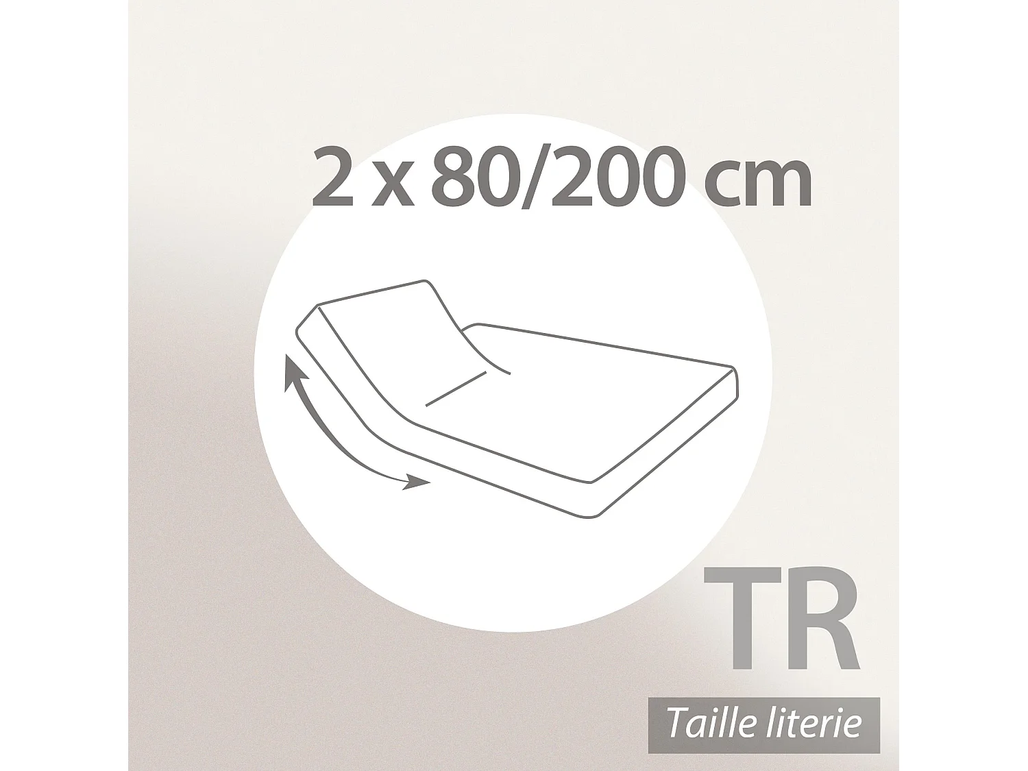 Drap housse relaxation uni 2x80x200 cm coton ALTO Macaron TR Tête relevable uniquement