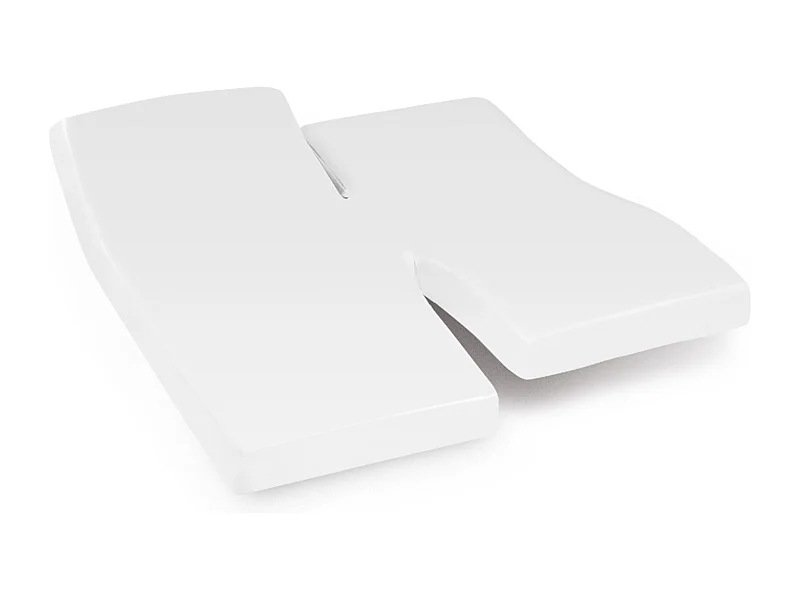 Drap housse relaxation uni 2x100x210 cm coton ALTO Blanc TPR Tête et pied relevable