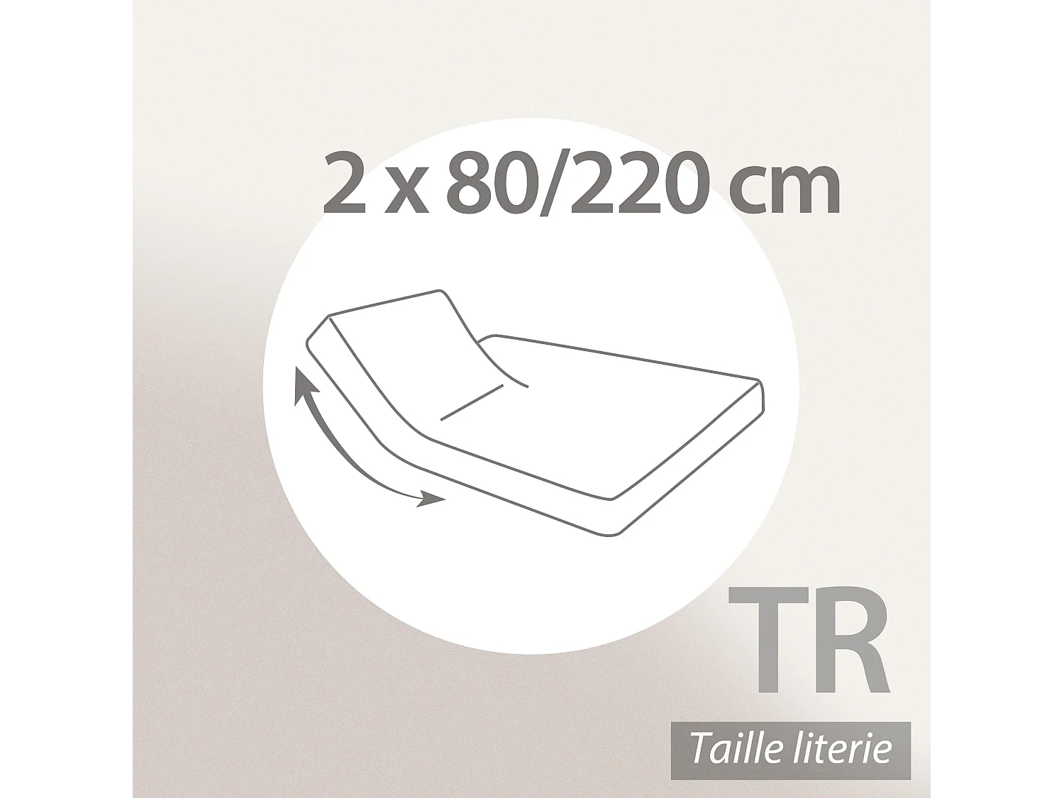 Drap housse relaxation uni 2x80x220 cm coton ALTO Belle ile TR Tête relevable uniquement