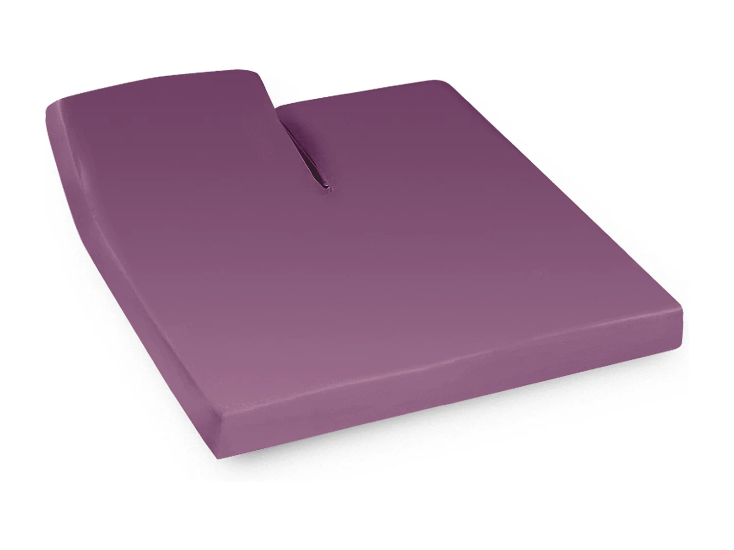 Drap housse relaxation uni 2x70x200 cm coton ALTO Raisin TR Tête relevable uniquement